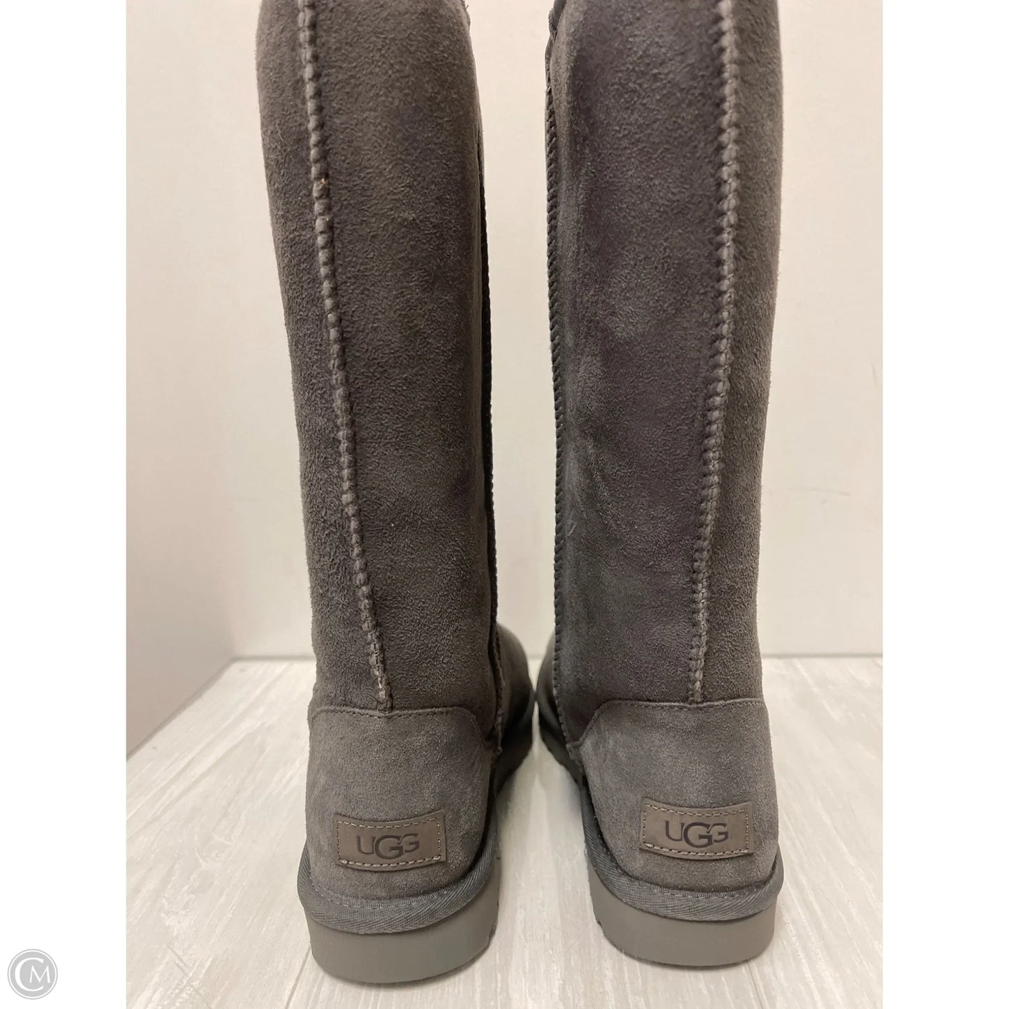 Boots Designer By Ugg In Grey, Size: 9