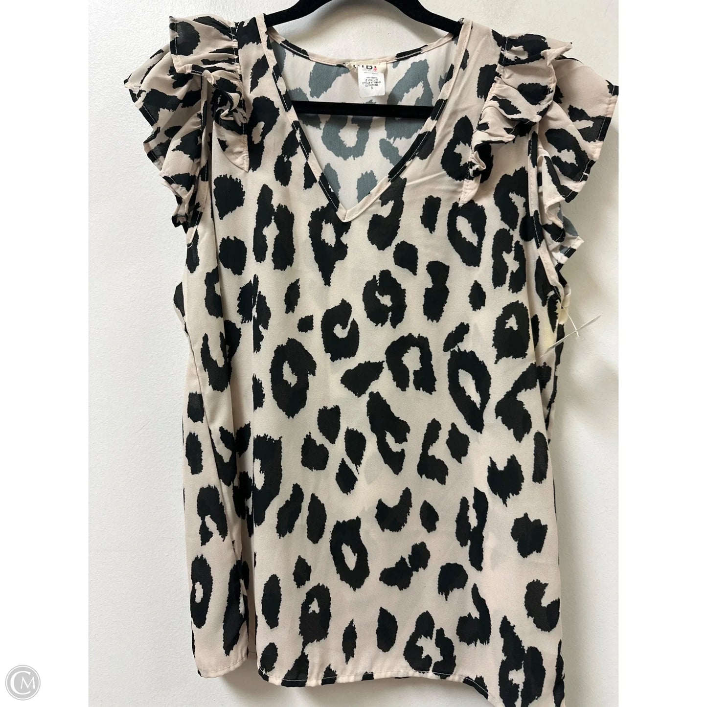 Top Sleeveless By Bibi In Black & Cream, Size: S