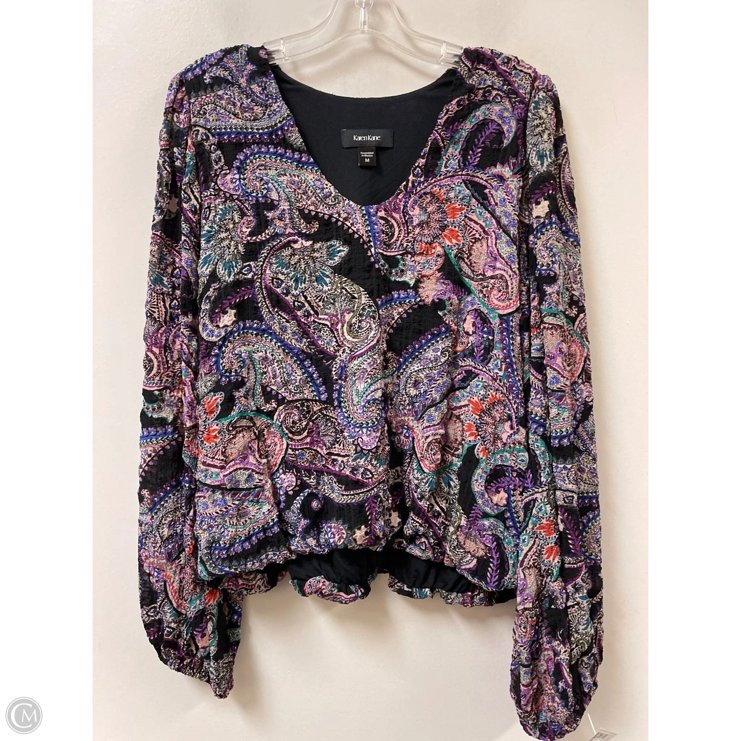 Top Long Sleeve By Karen Kane In Multi-colored, Size: M