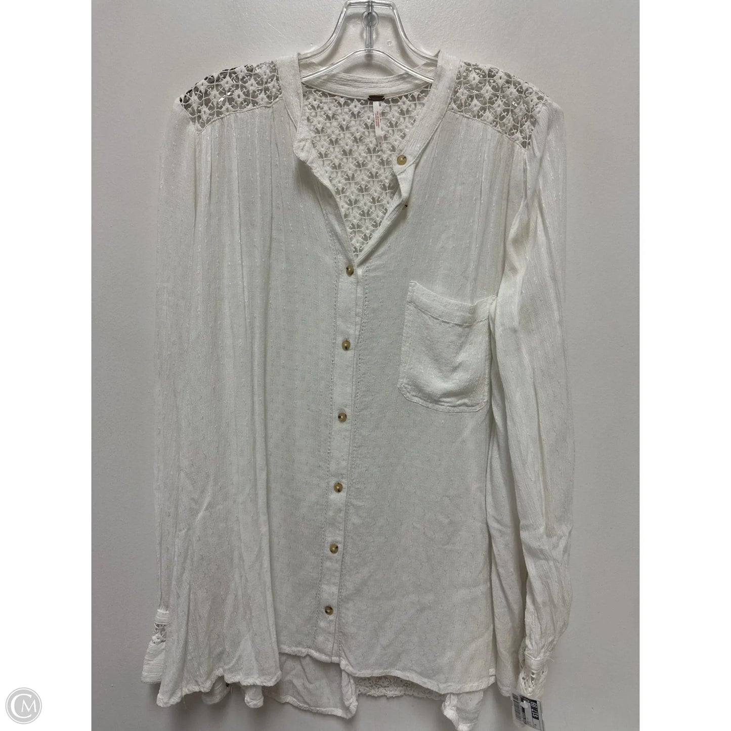 Tunic Long Sleeve By Free People In White, Size: M