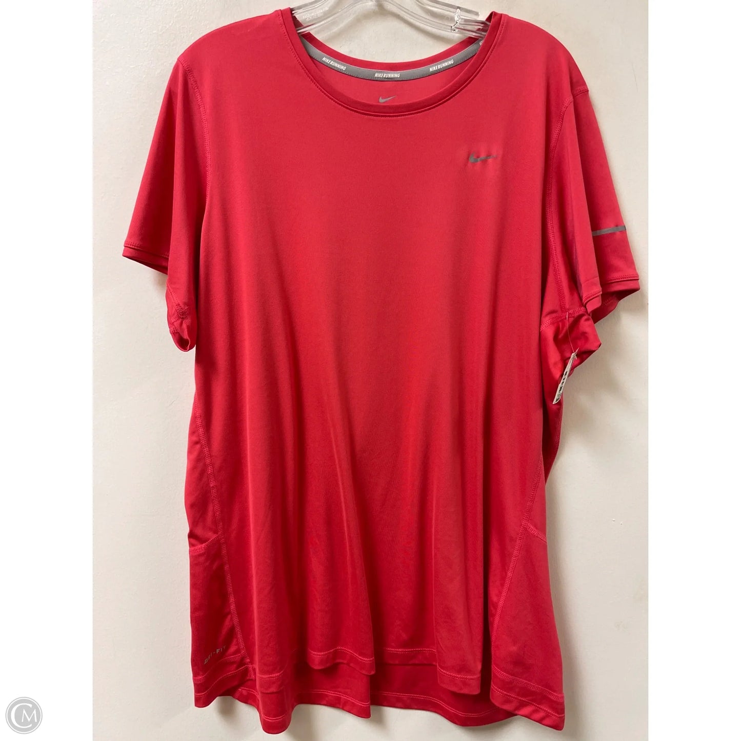 Athletic Top Short Sleeve By Nike In Pink, Size: 2x