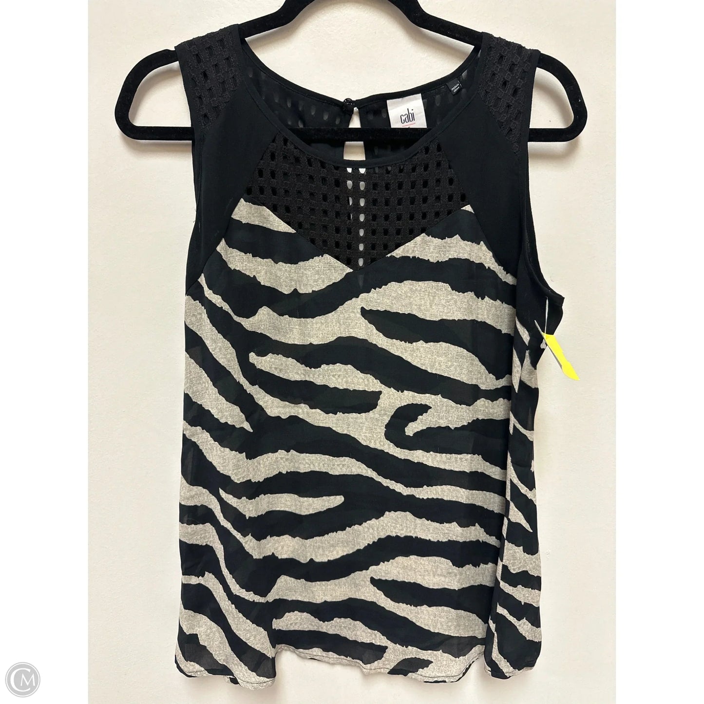 Top Sleeveless By Cabi In Black & Cream, Size: S