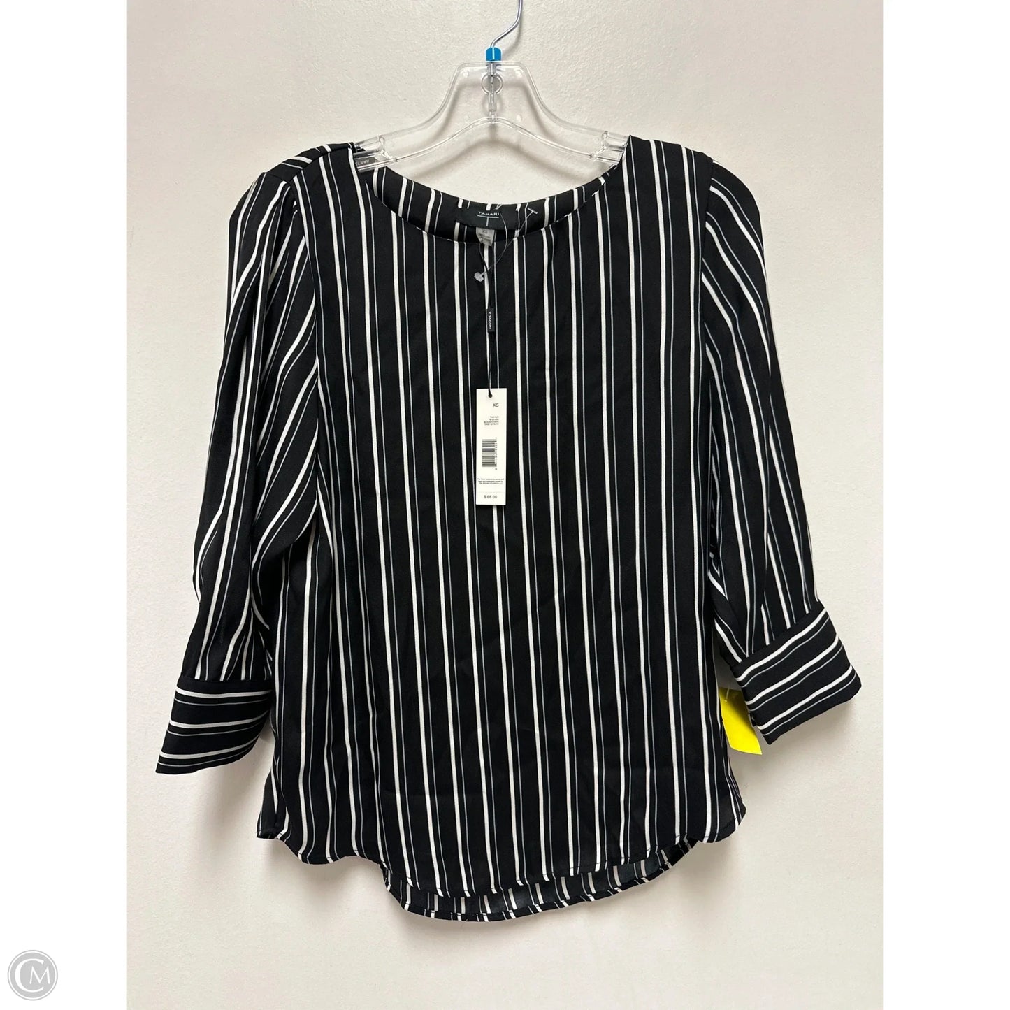 Top Long Sleeve By Tahari In Black & White, Size: Xs