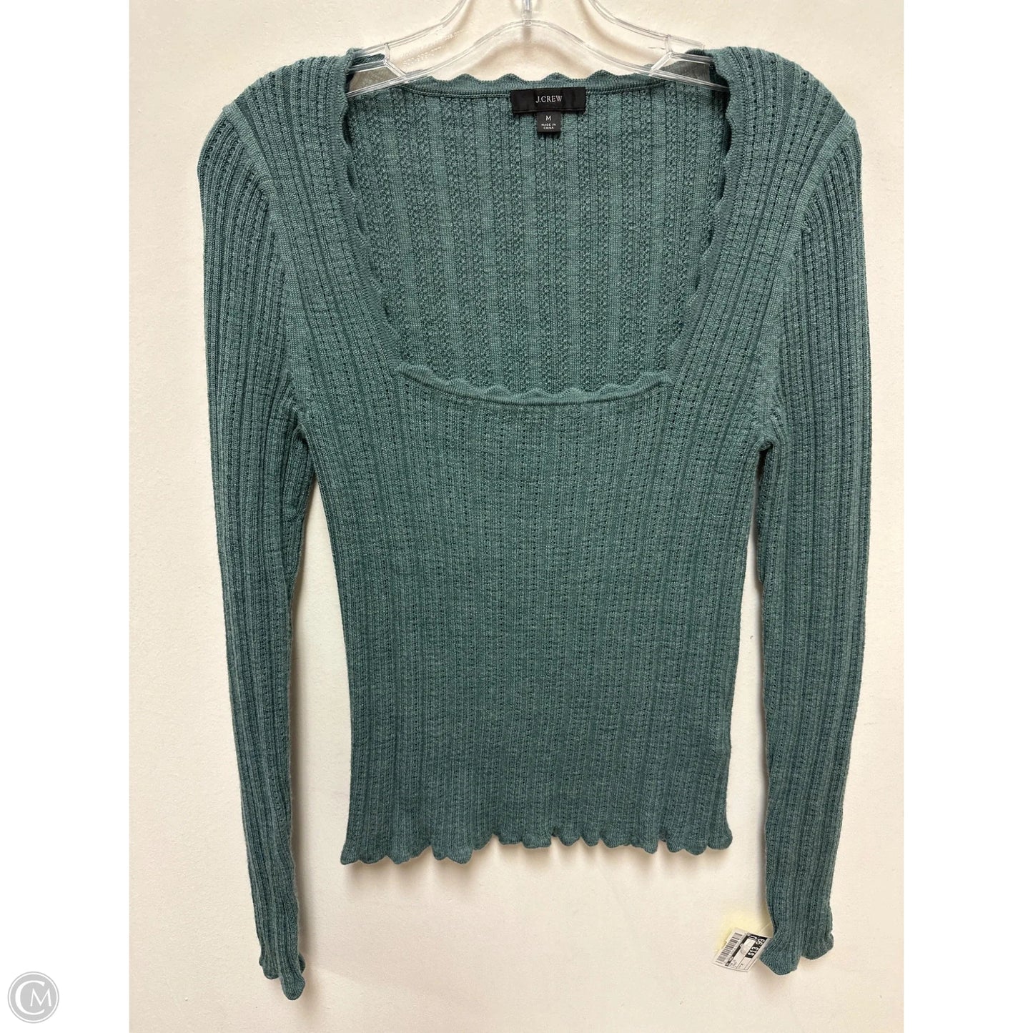 Top Long Sleeve By J. Crew In Green, Size: M