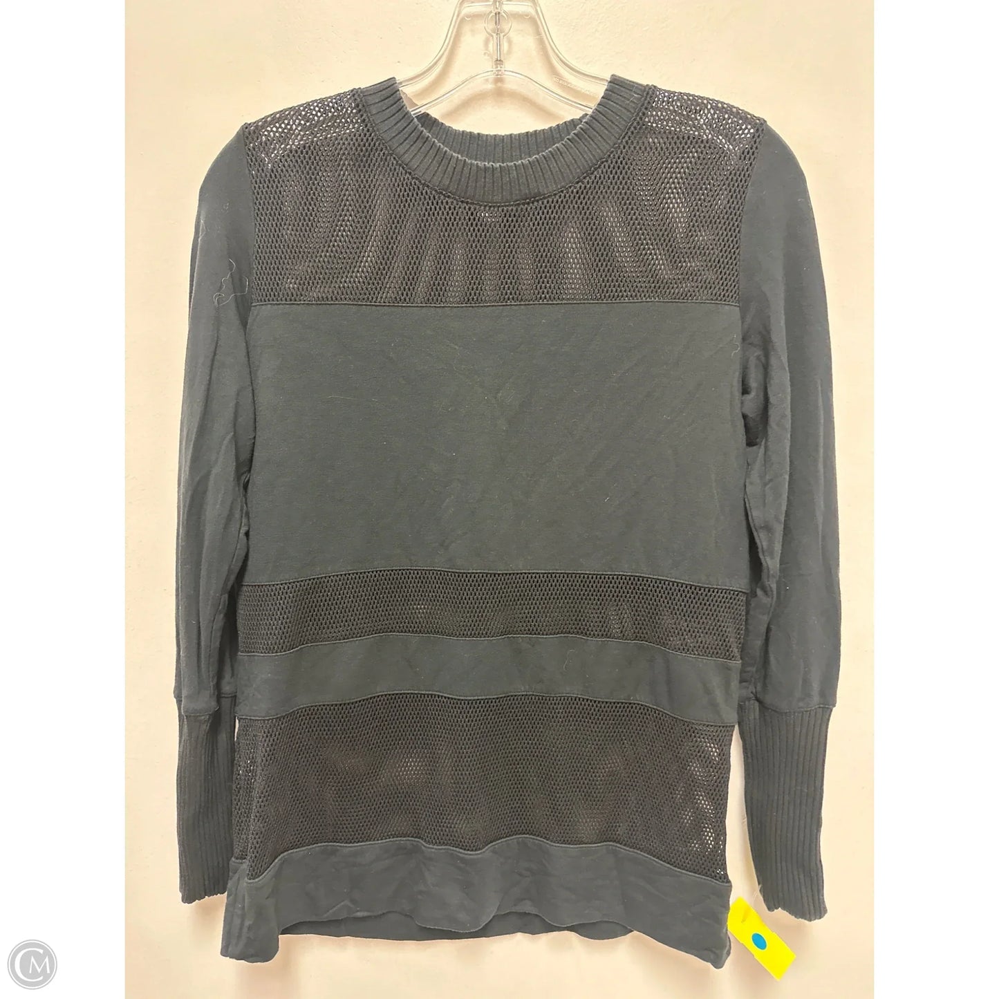 Athletic Top Long Sleeve Crewneck By Alo In Black, Size: S