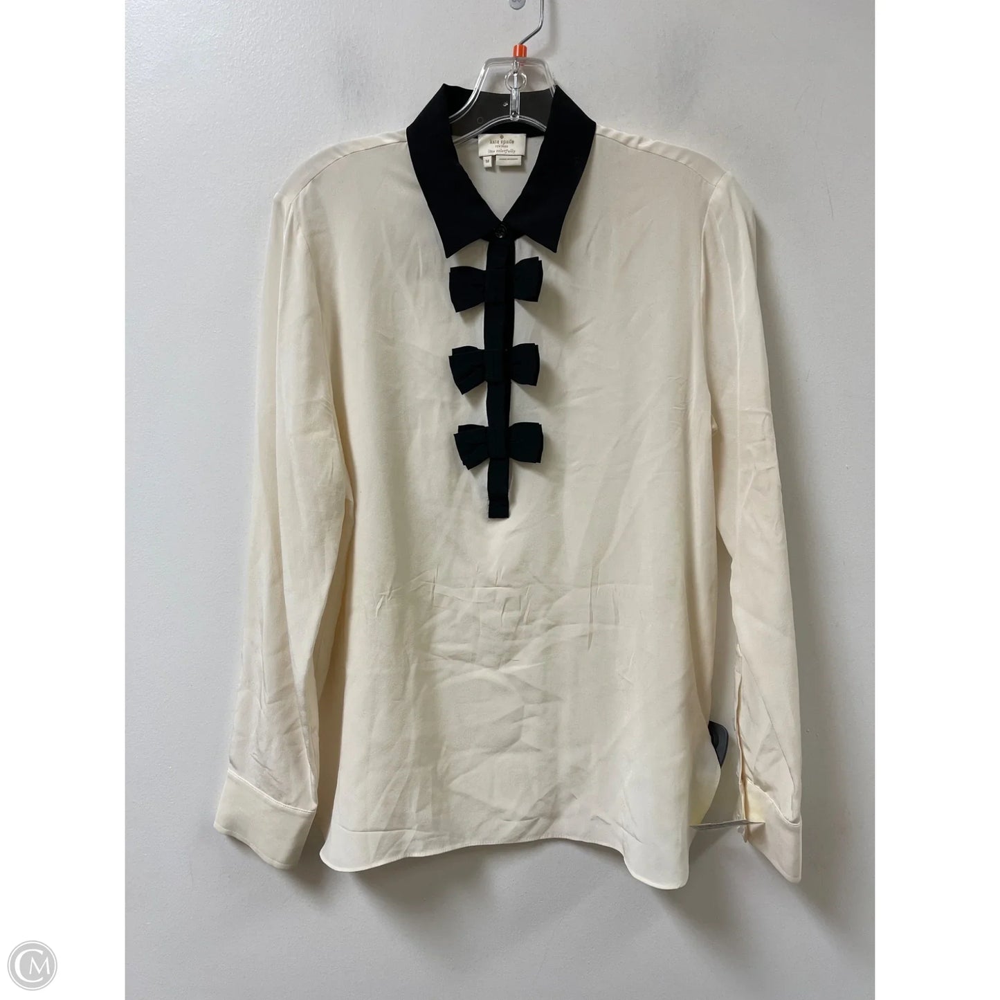 Top Long Sleeve Designer By Kate Spade In Cream, Size: M
