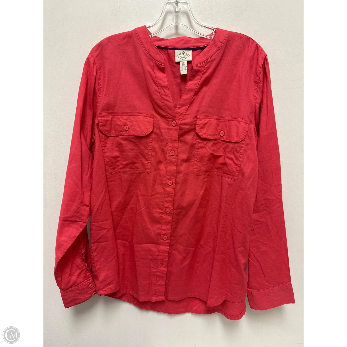 Blouse Long Sleeve By St Johns Bay In Pink, Size: Xl