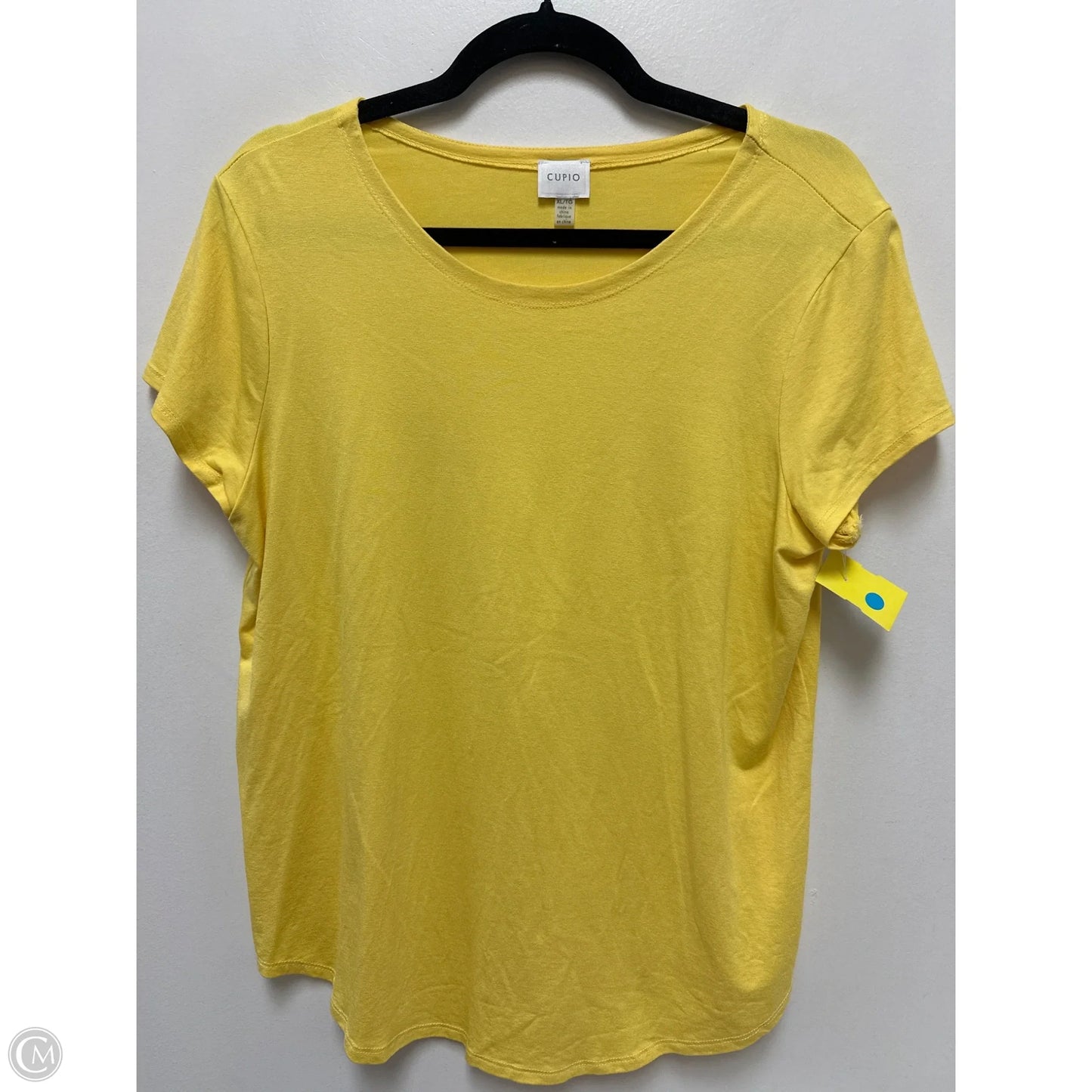 Top Short Sleeve By Cupio In Yellow, Size: Xl