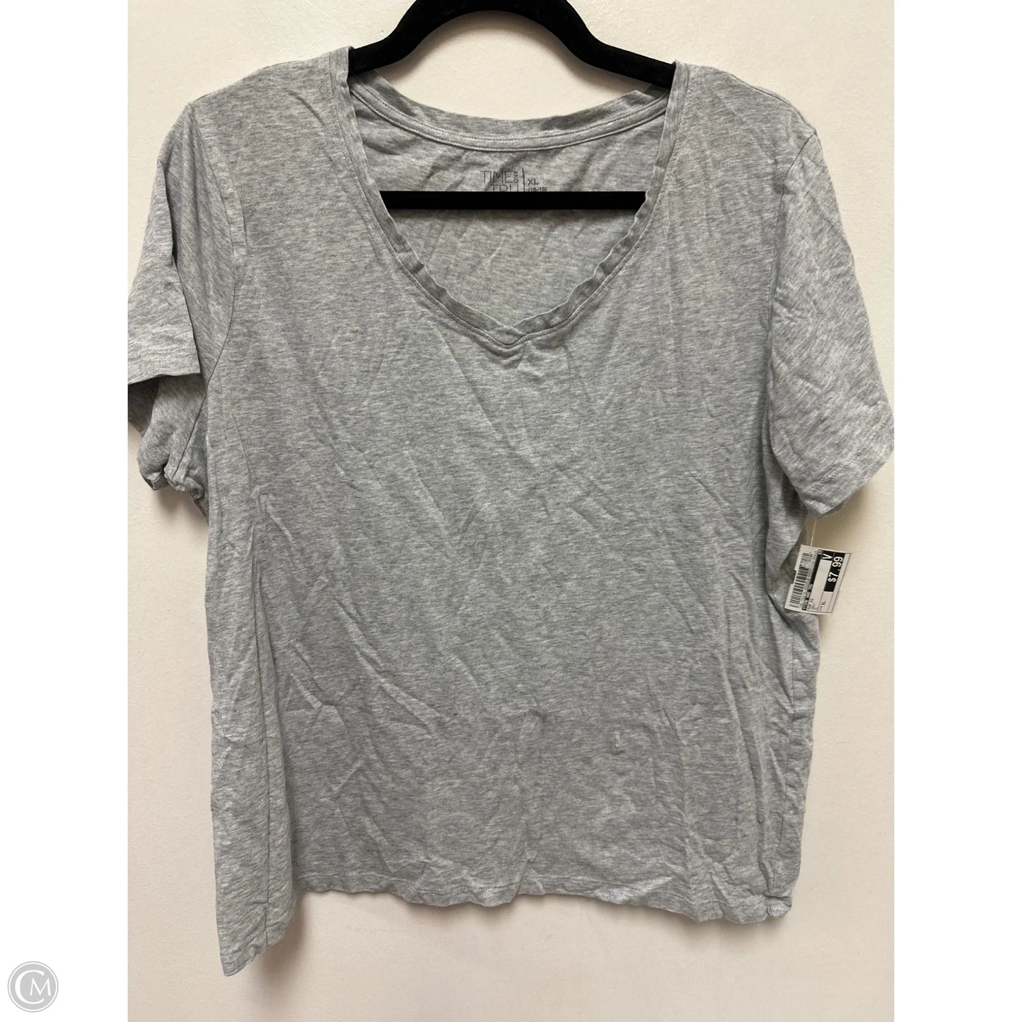 Top Short Sleeve By Time And Tru In Grey, Size: Xl
