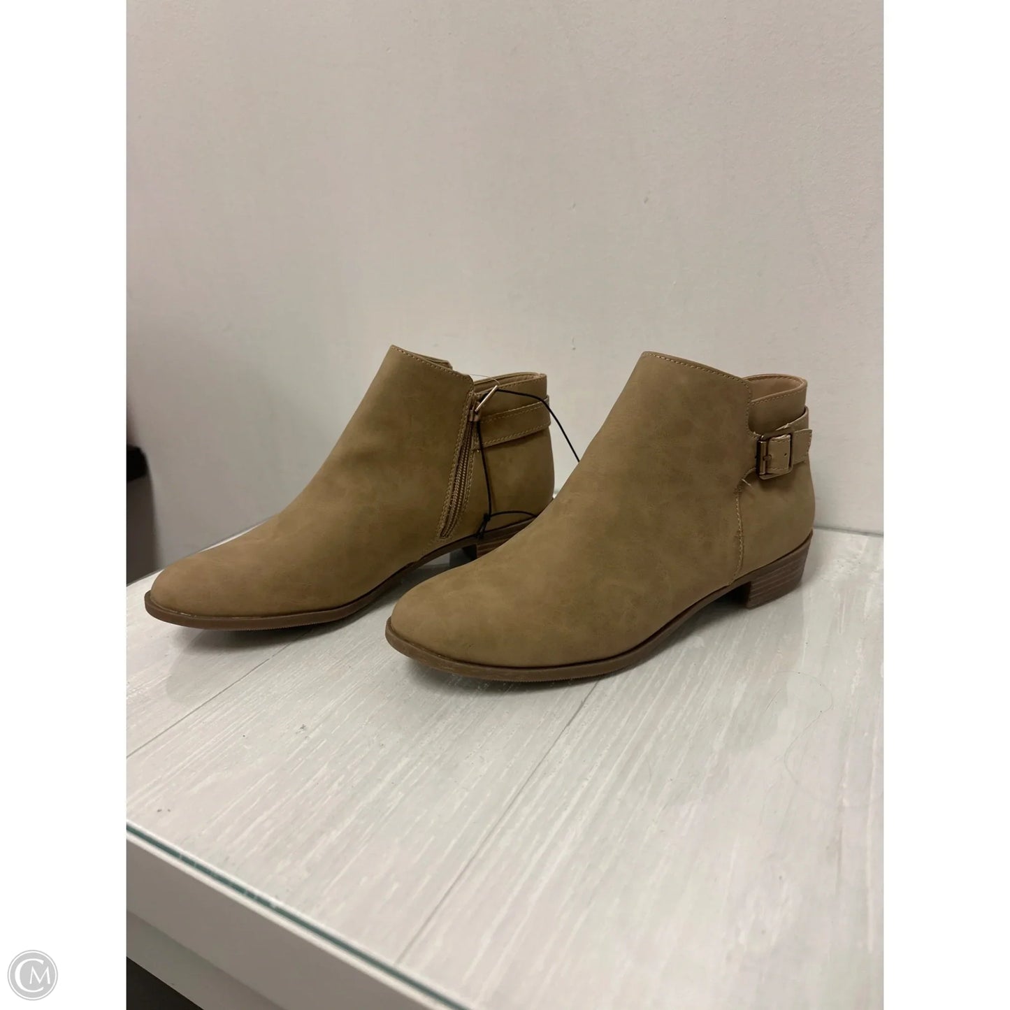 Boots Ankle Heels By St Johns Bay In Taupe, Size: 8.5