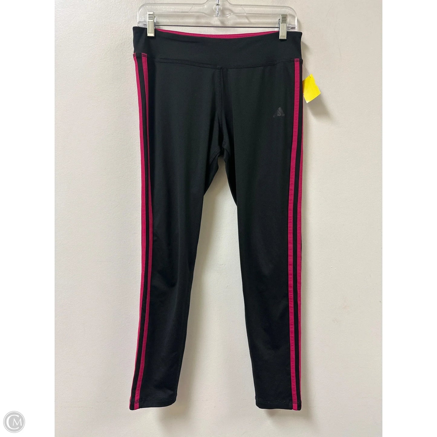 Athletic Leggings By Adidas In Black & Pink, Size: M