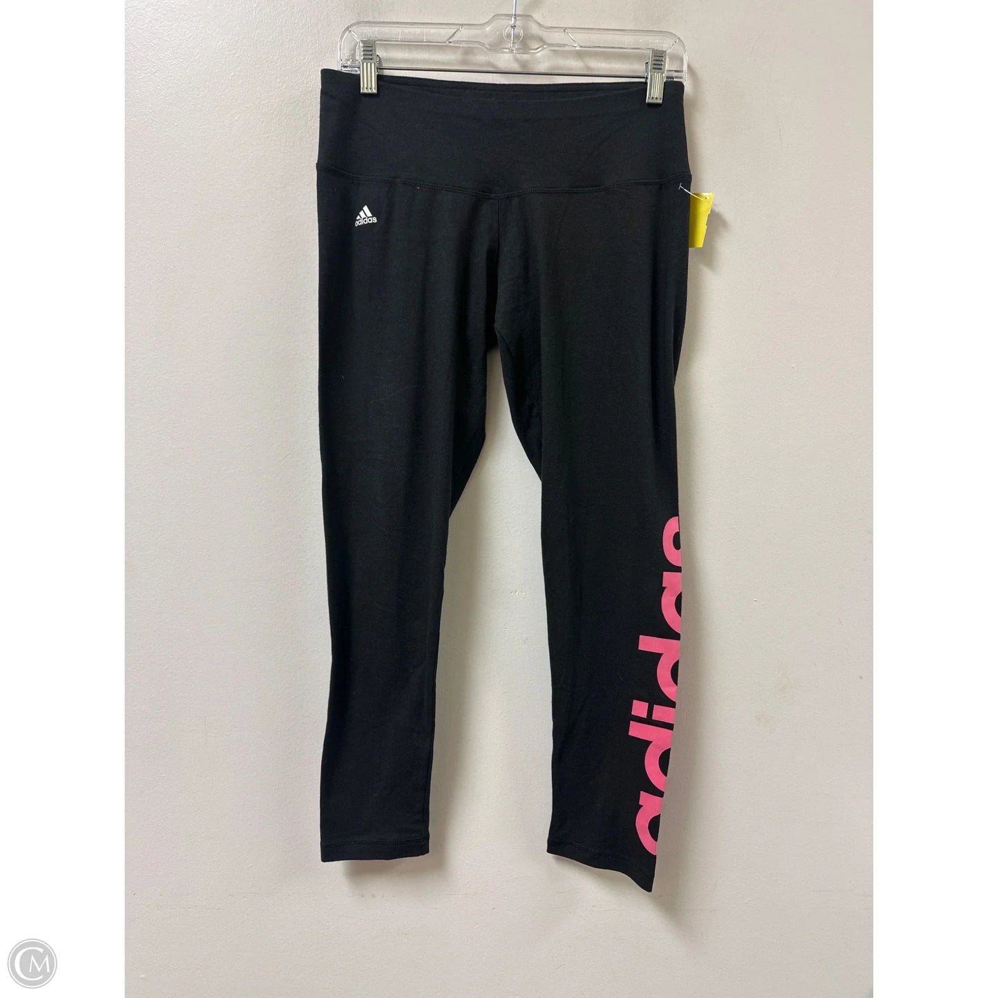 Athletic Leggings By Adidas In Black & Pink, Size: M