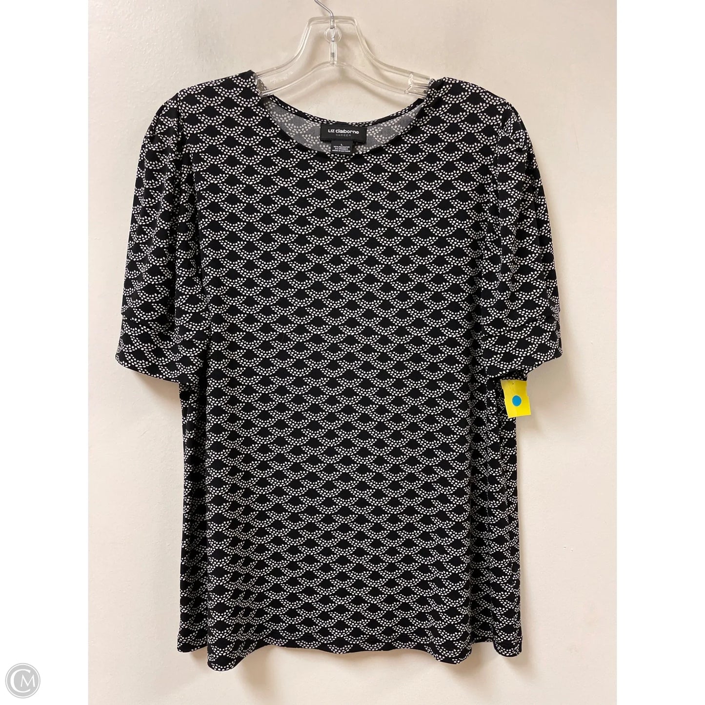 Top Short Sleeve By Liz Claiborne In Black, Size: L