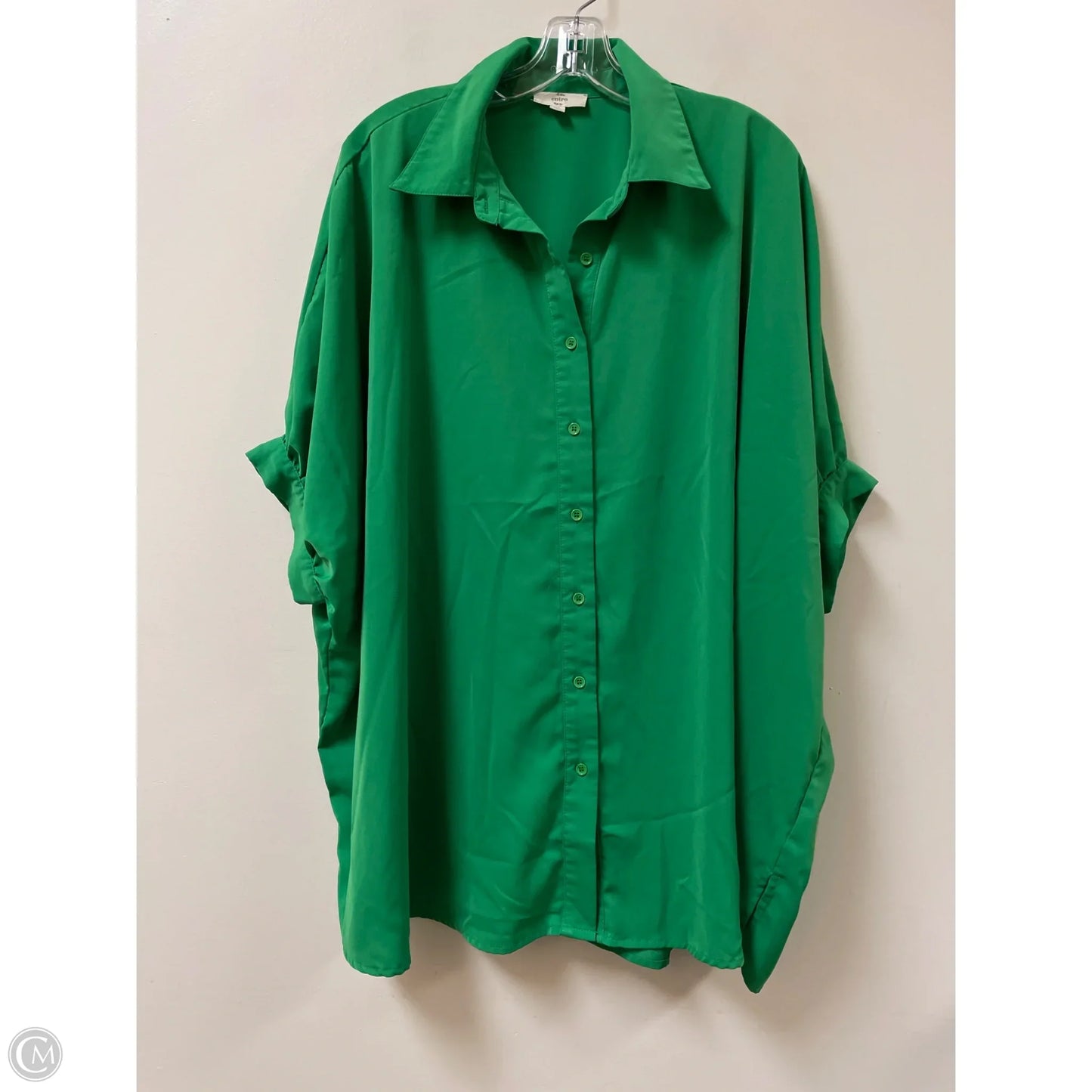 Tunic Long Sleeve By Entro In Green, Size: M