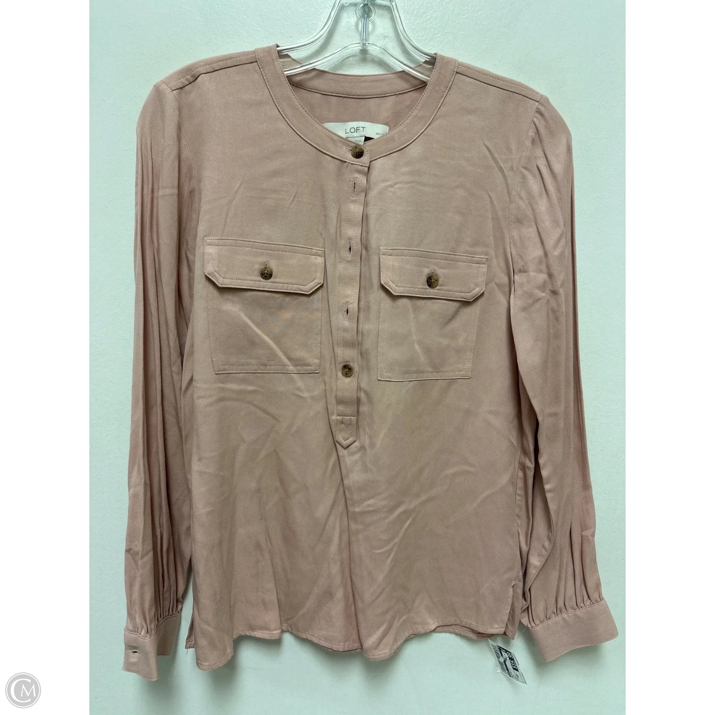 Blouse Long Sleeve By Loft In Pink, Size: Xsp