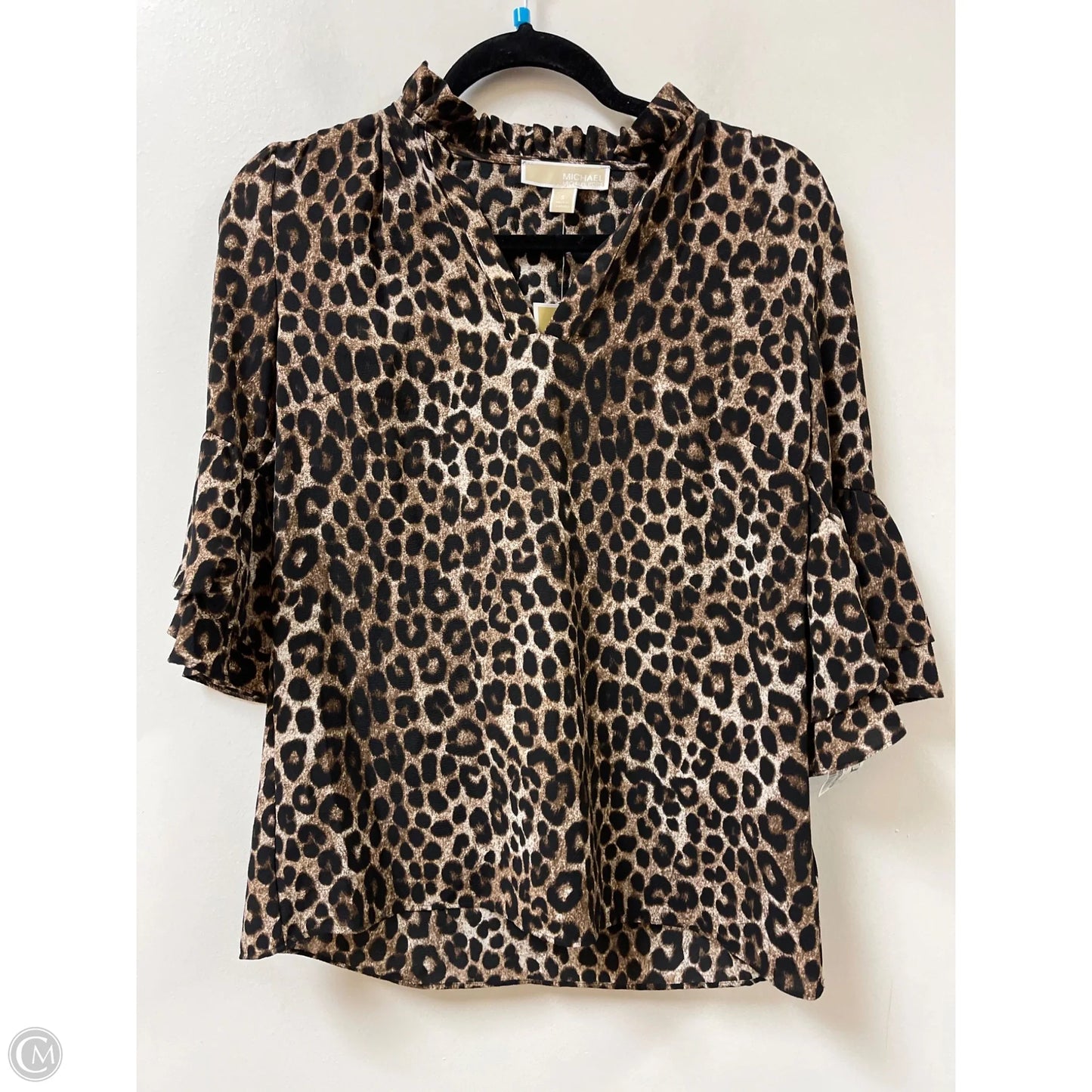 Top Short Sleeve By Michael By Michael Kors In Animal Print, Size: S