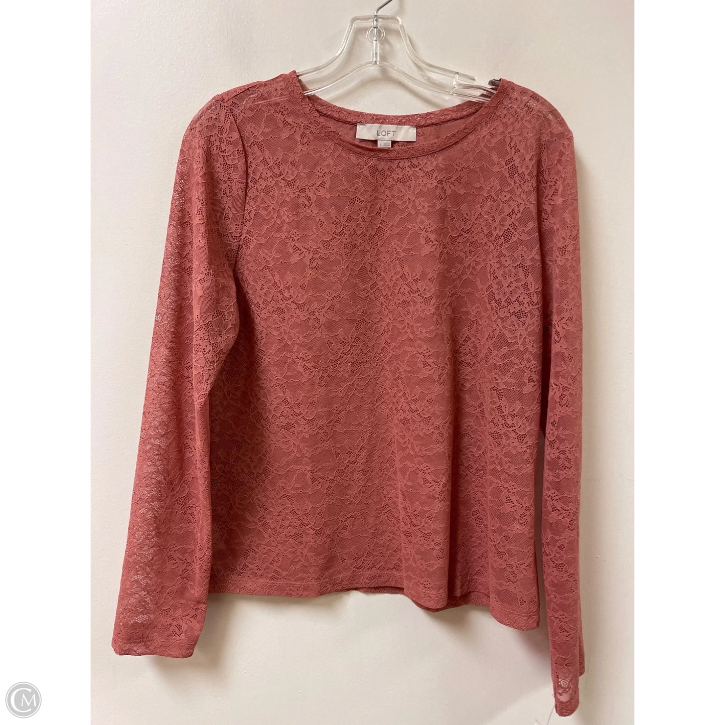 Top Long Sleeve By Loft In Pink, Size: L