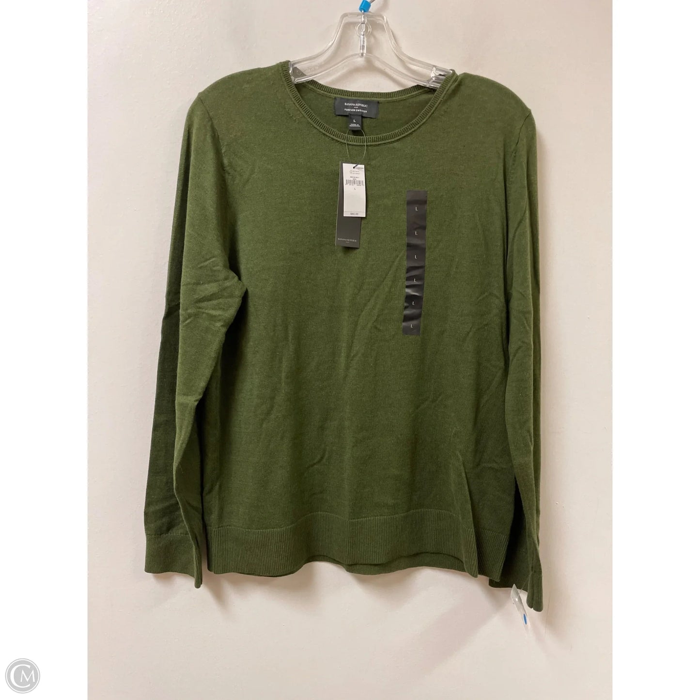 Top Long Sleeve By Banana Republic In Green, Size: L