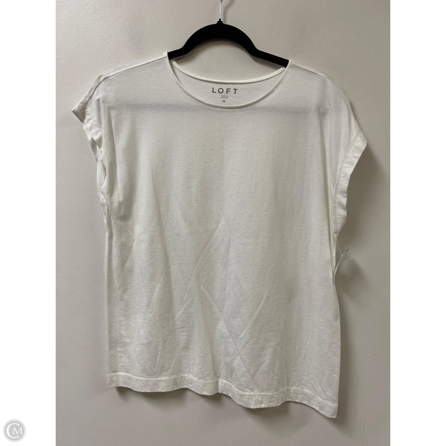 Top Short Sleeve By Loft In White, Size: M