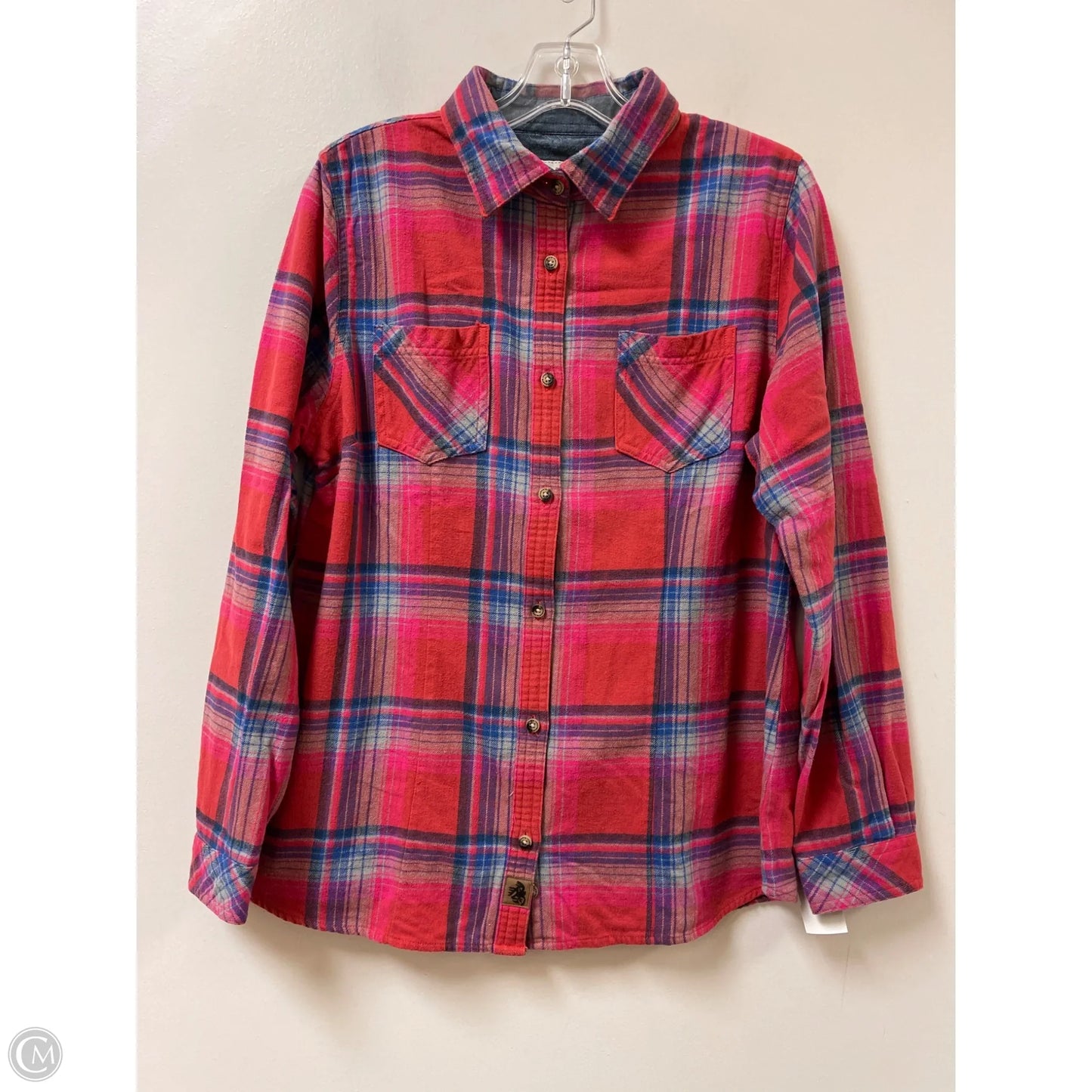 Blouse Long Sleeve By Clothes Mentor In Red, Size: L