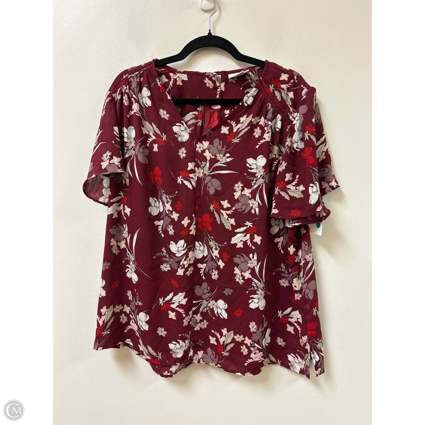 Top Short Sleeve By Liz Claiborne In Red, Size: Xl