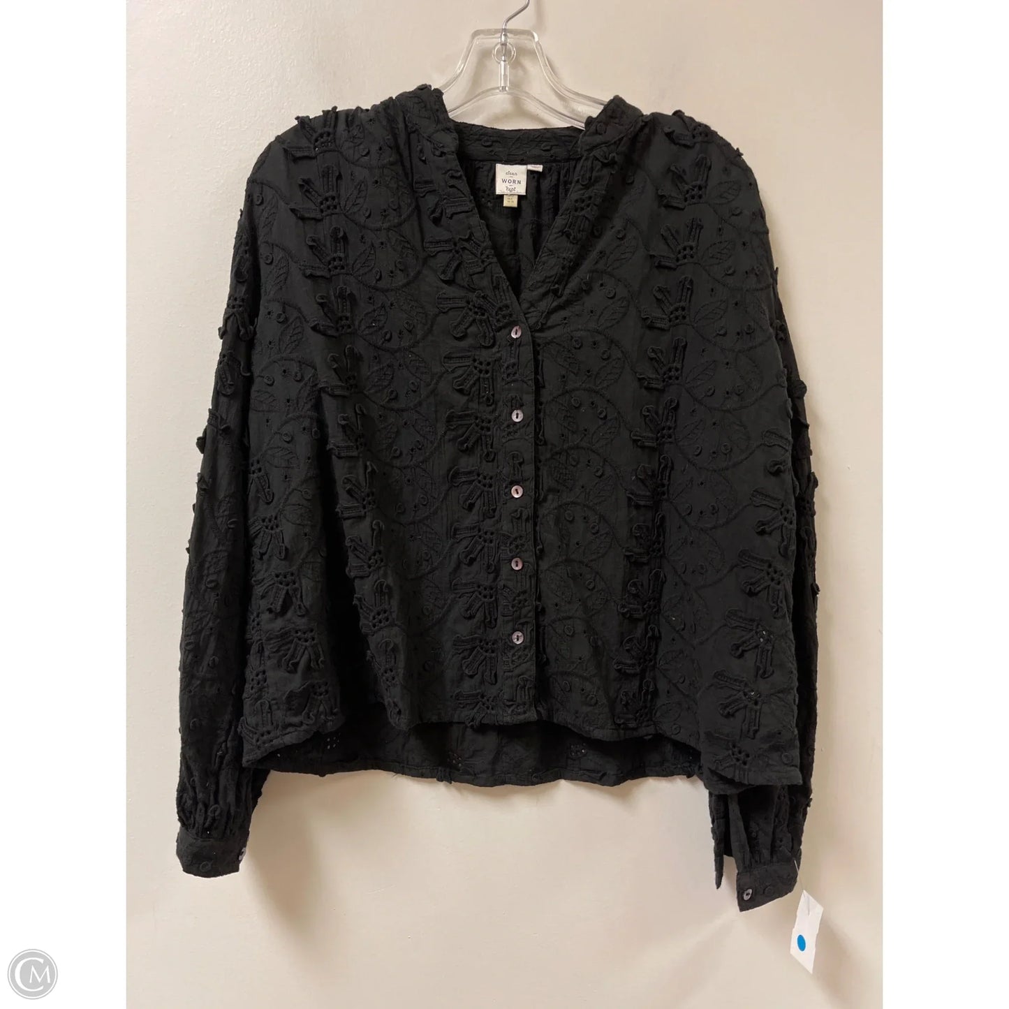 Blouse Long Sleeve By Anthropologie In Black, Size: S