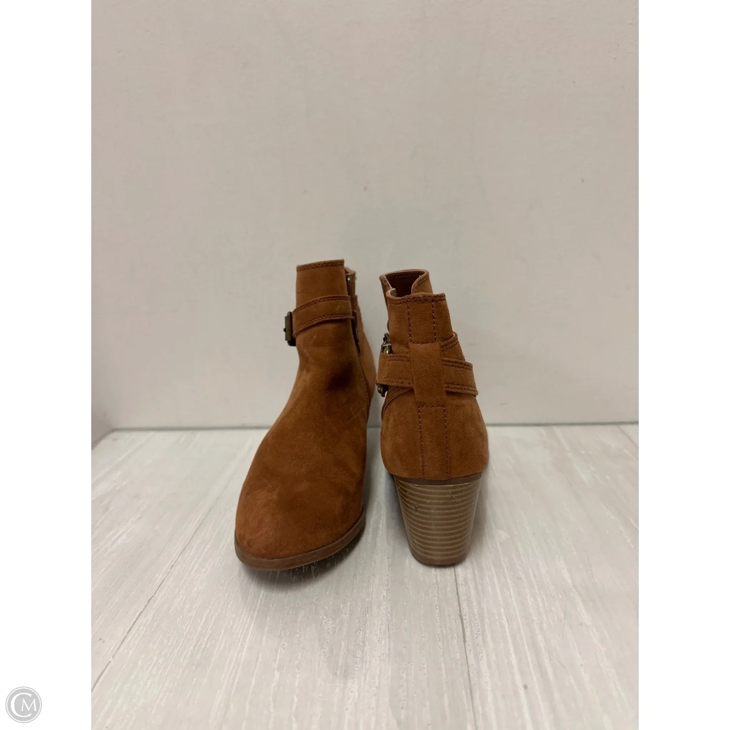 Boots Ankle Heels By Express In Brown, Size: 7