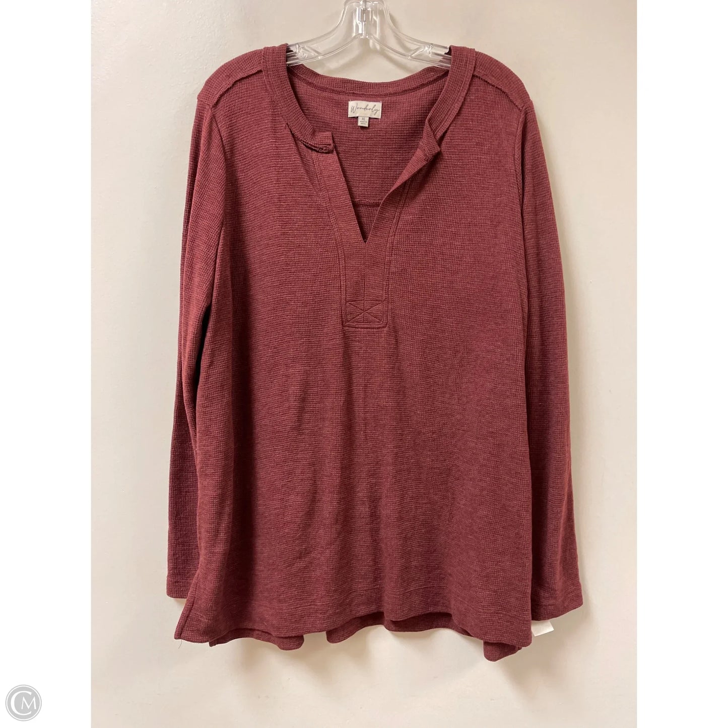 Top Long Sleeve By Wonderly In Red, Size: Xl
