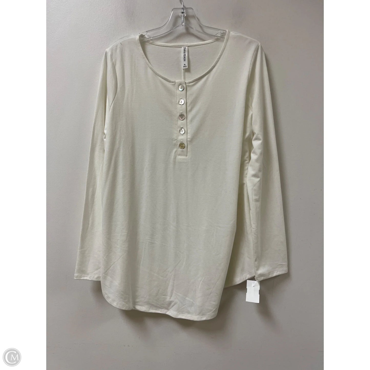 Top Long Sleeve By Zenana In White, Size: Xl