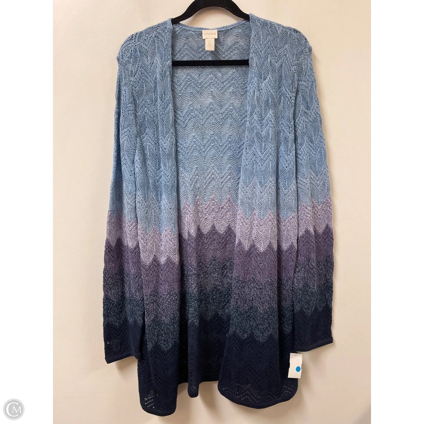 Cardigan By Chicos In Blue & Purple, Size: L