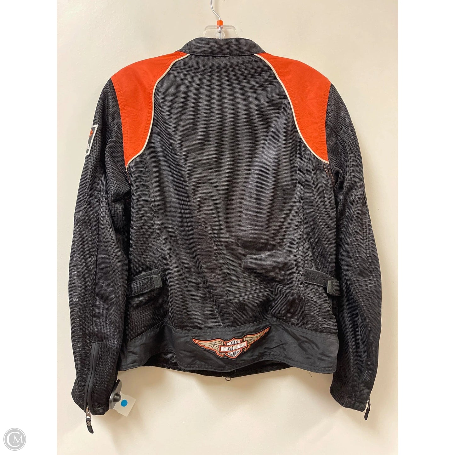 Jacket Moto By Harley Davidson In Black & Orange, Size: M