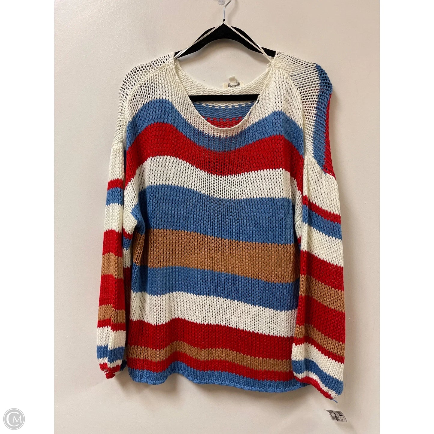 Sweater By Umgee In Blue Red & White, Size: S