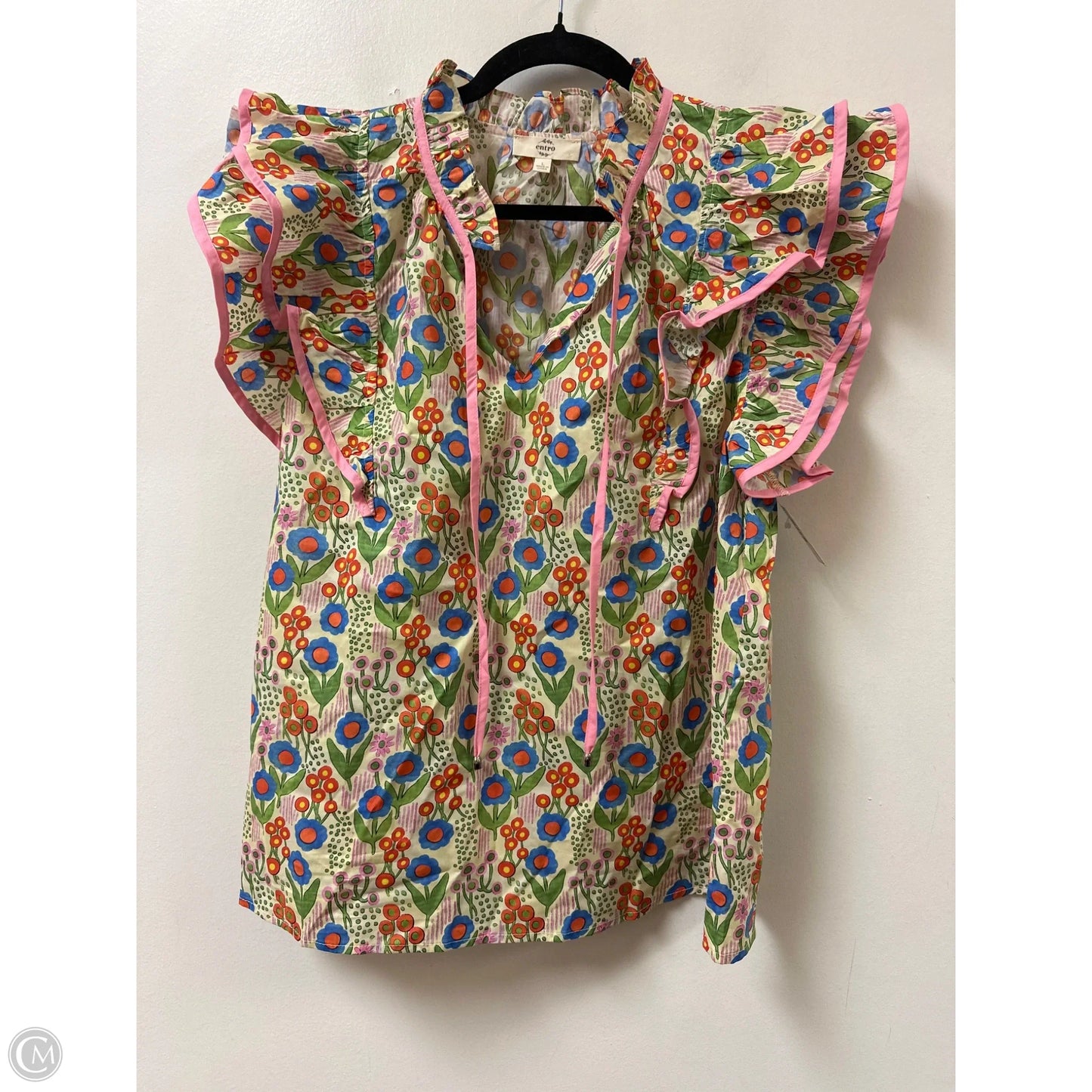Top Short Sleeve By Entro In Floral Print, Size: L