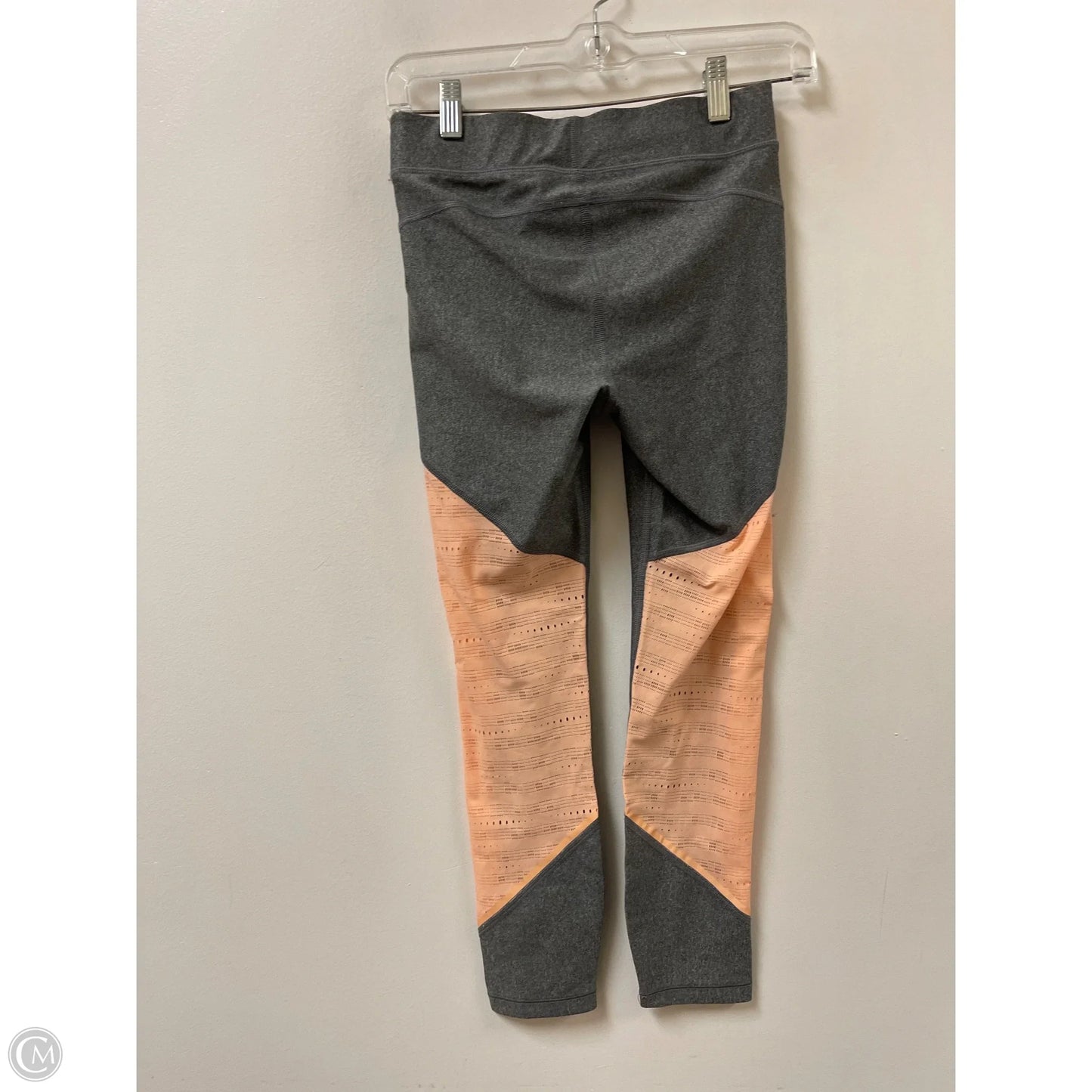 Athletic Leggings By Under Armour In Grey & Pink, Size: S