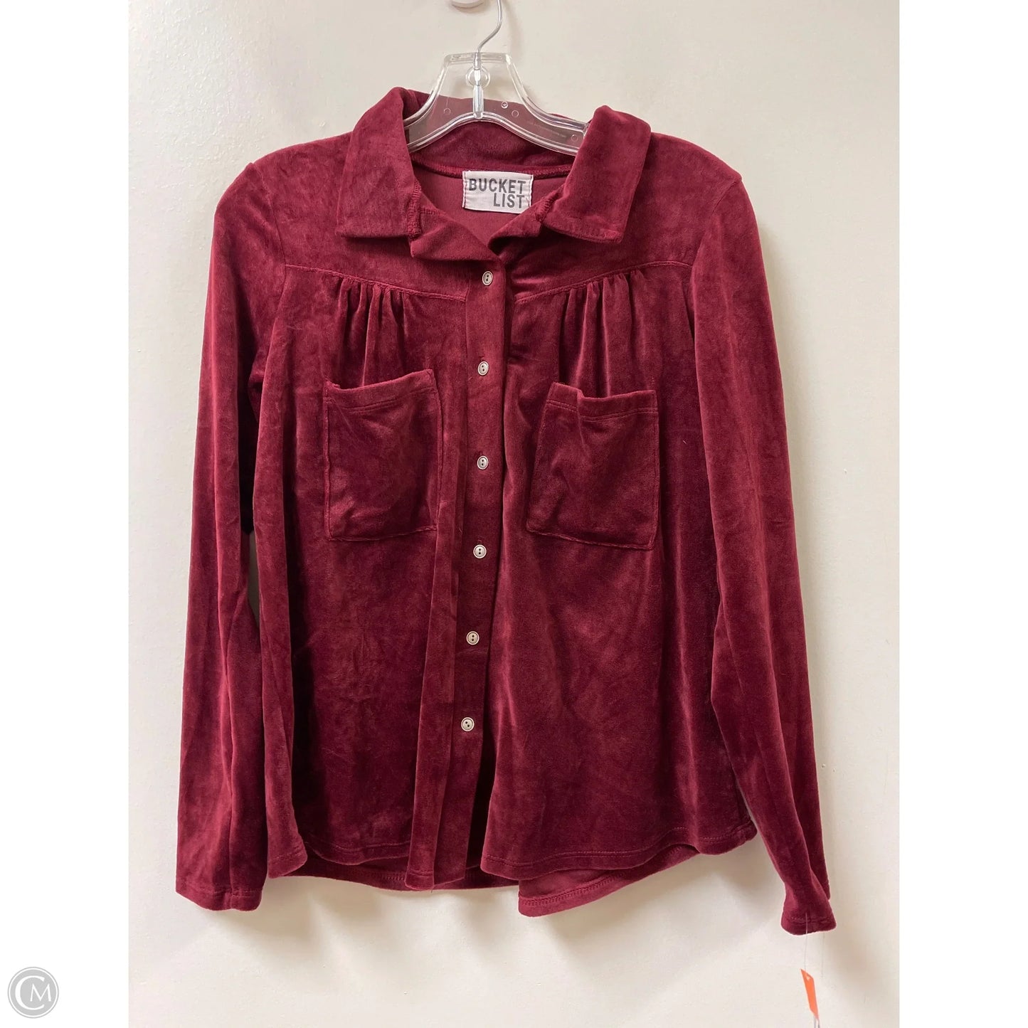 Blouse Long Sleeve By Bucketlist In Red, Size: L