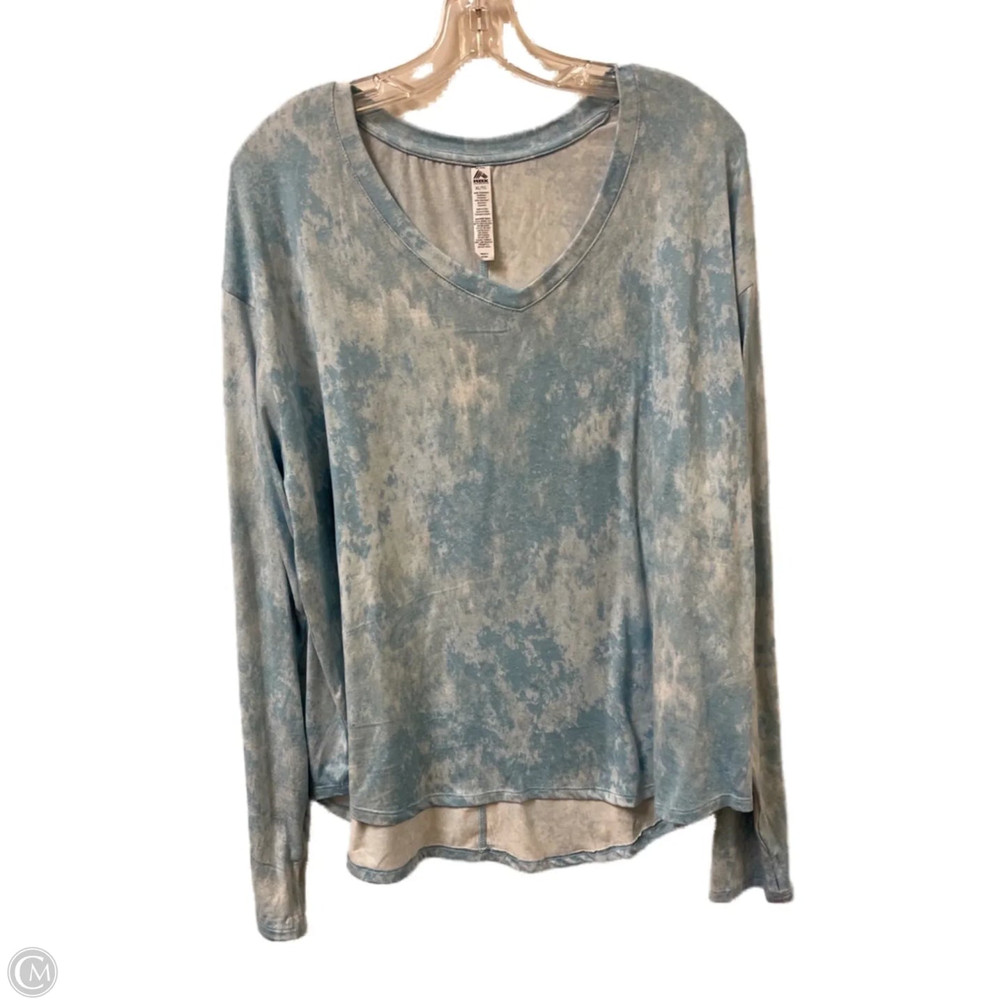 Athletic Top Long Sleeve Collar By Rbx In Blue, Size: Xl