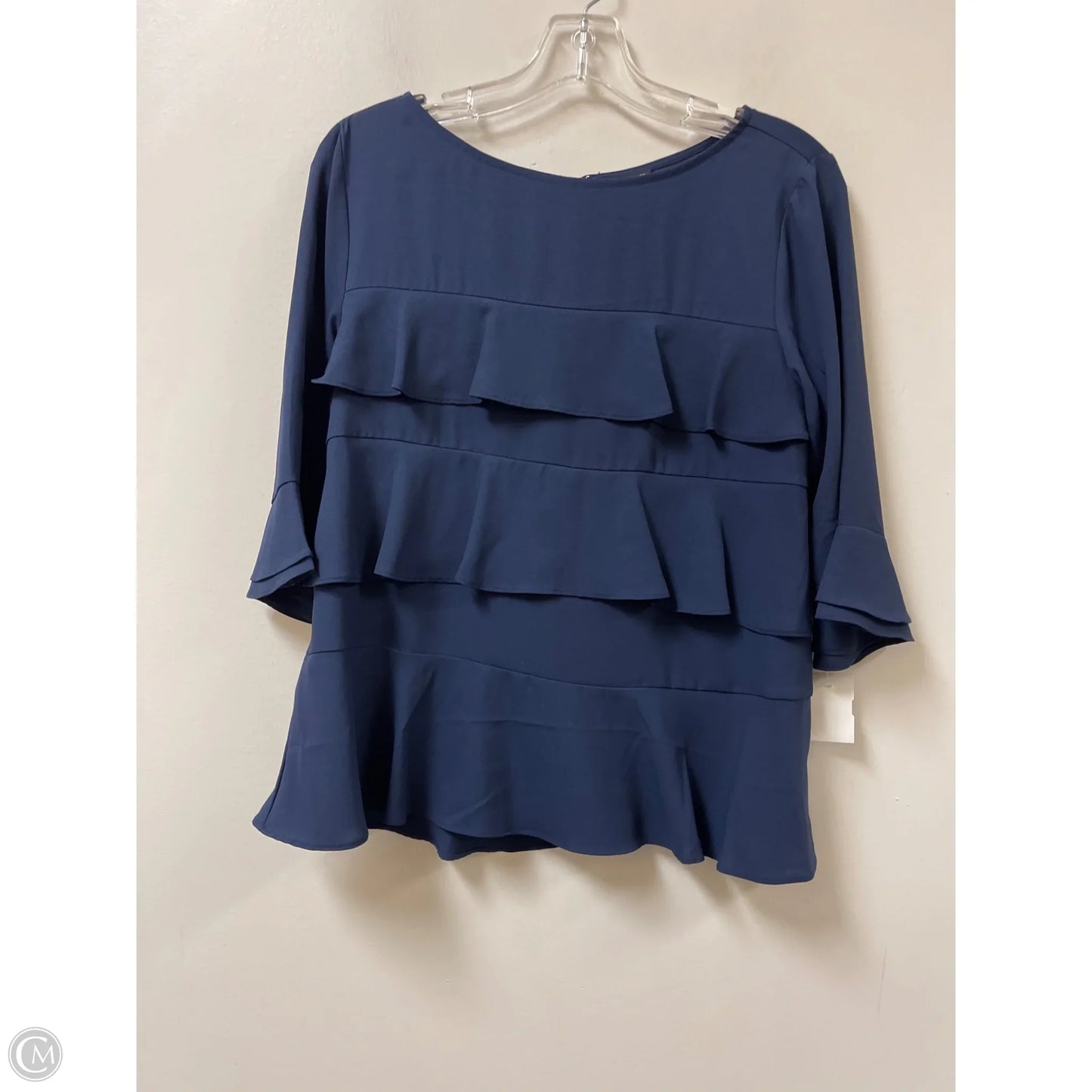 Top 3/4 Sleeve By Ann Taylor In Navy, Size: S