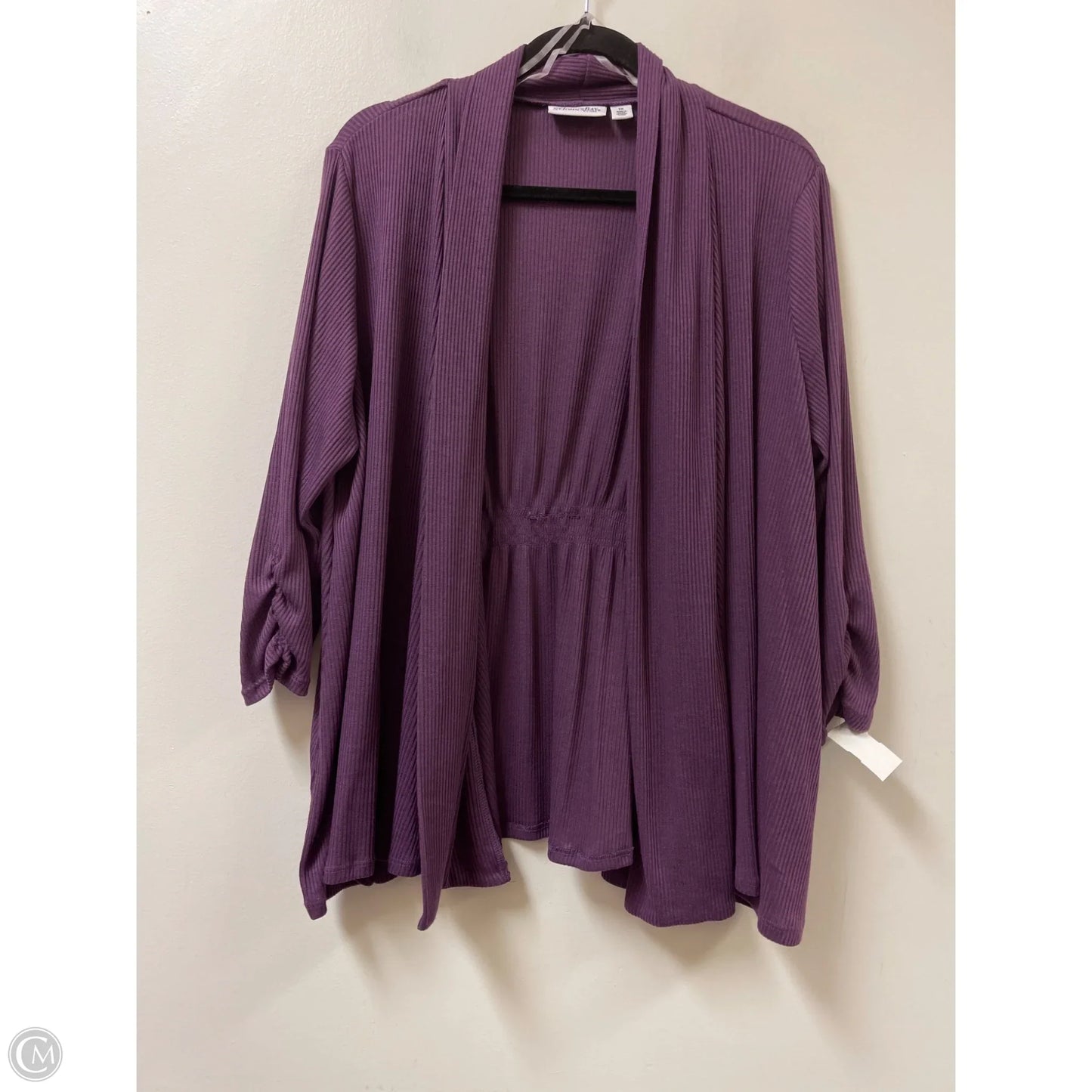 Sweater Cardigan By St Johns Bay In Purple, Size: 1x