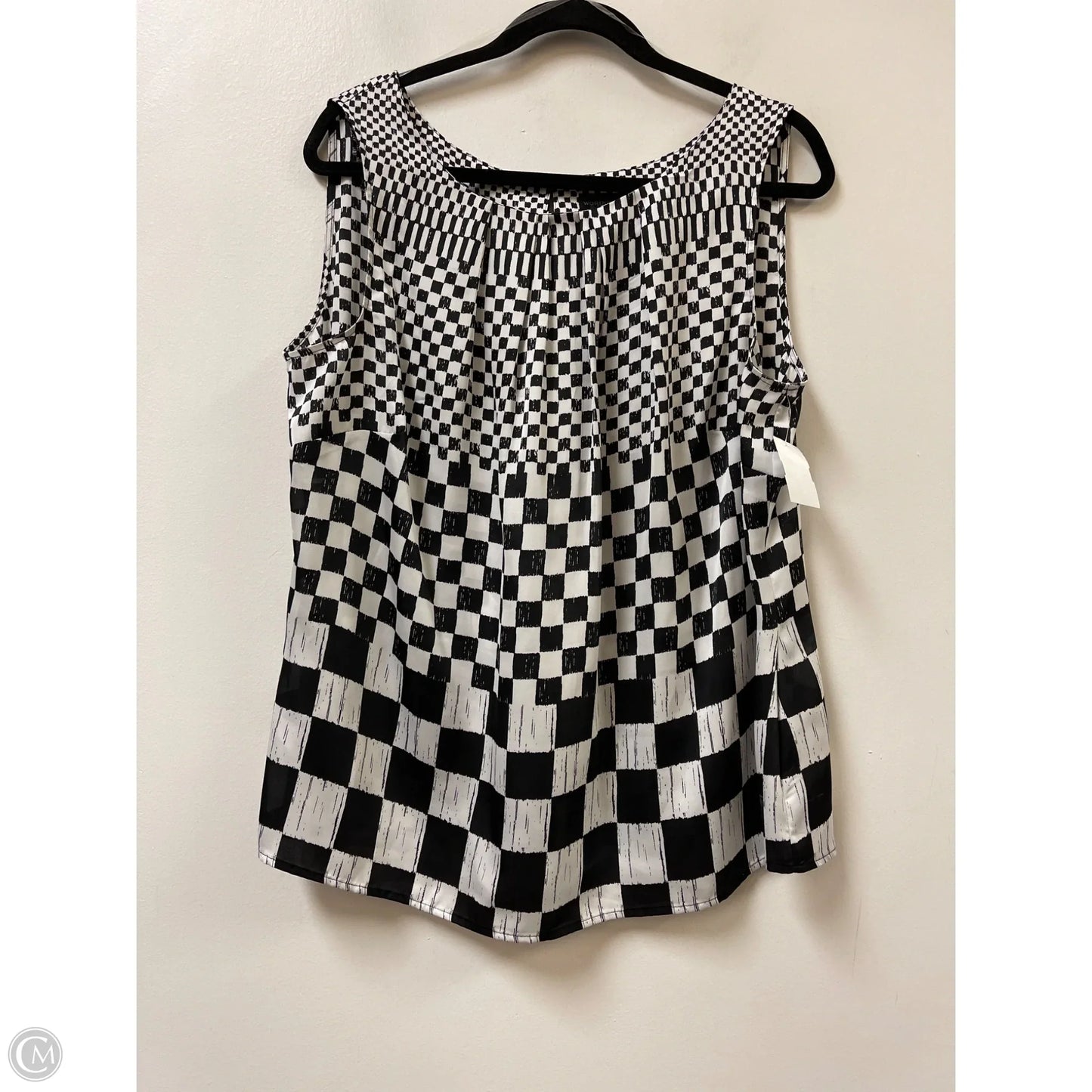 Top Short Sleeve By Worthington In Black & White, Size: 1x