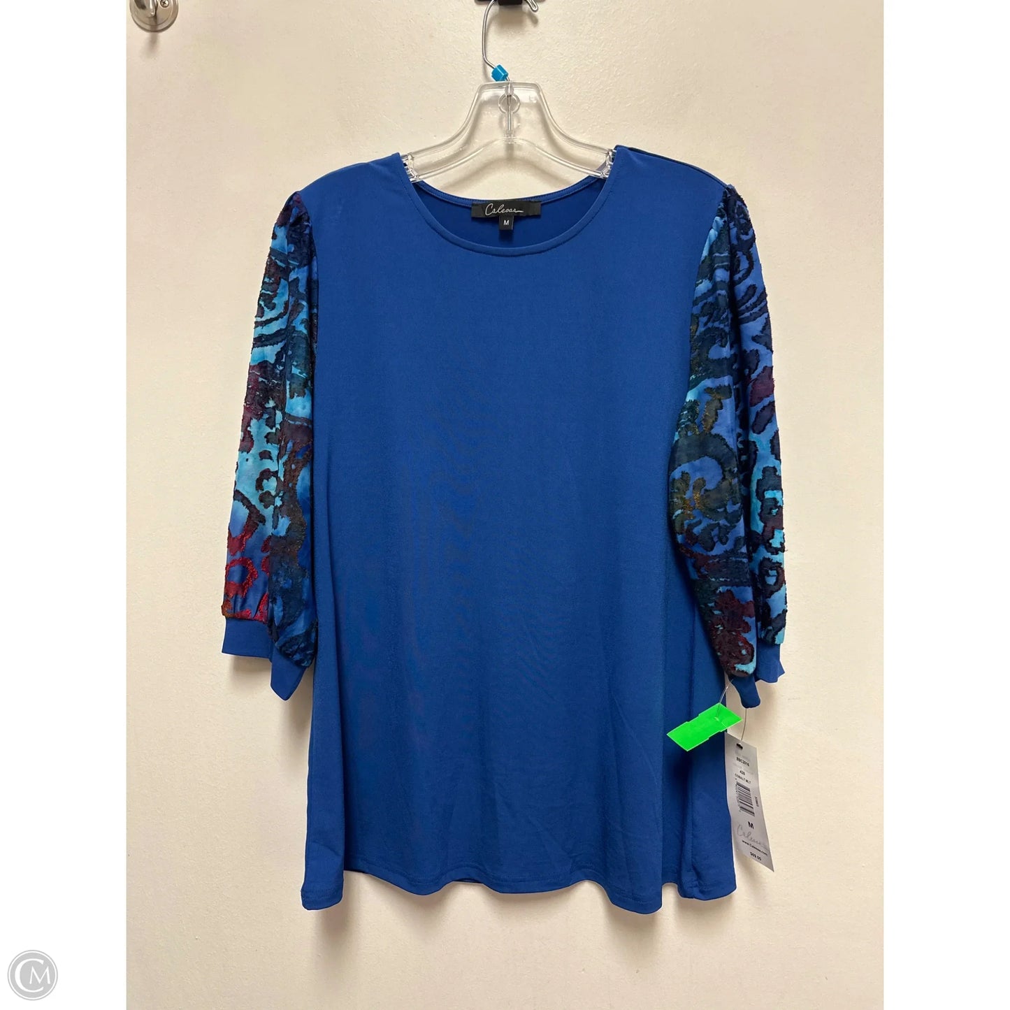 Top 3/4 Sleeve By Calessa In Navy, Size: M