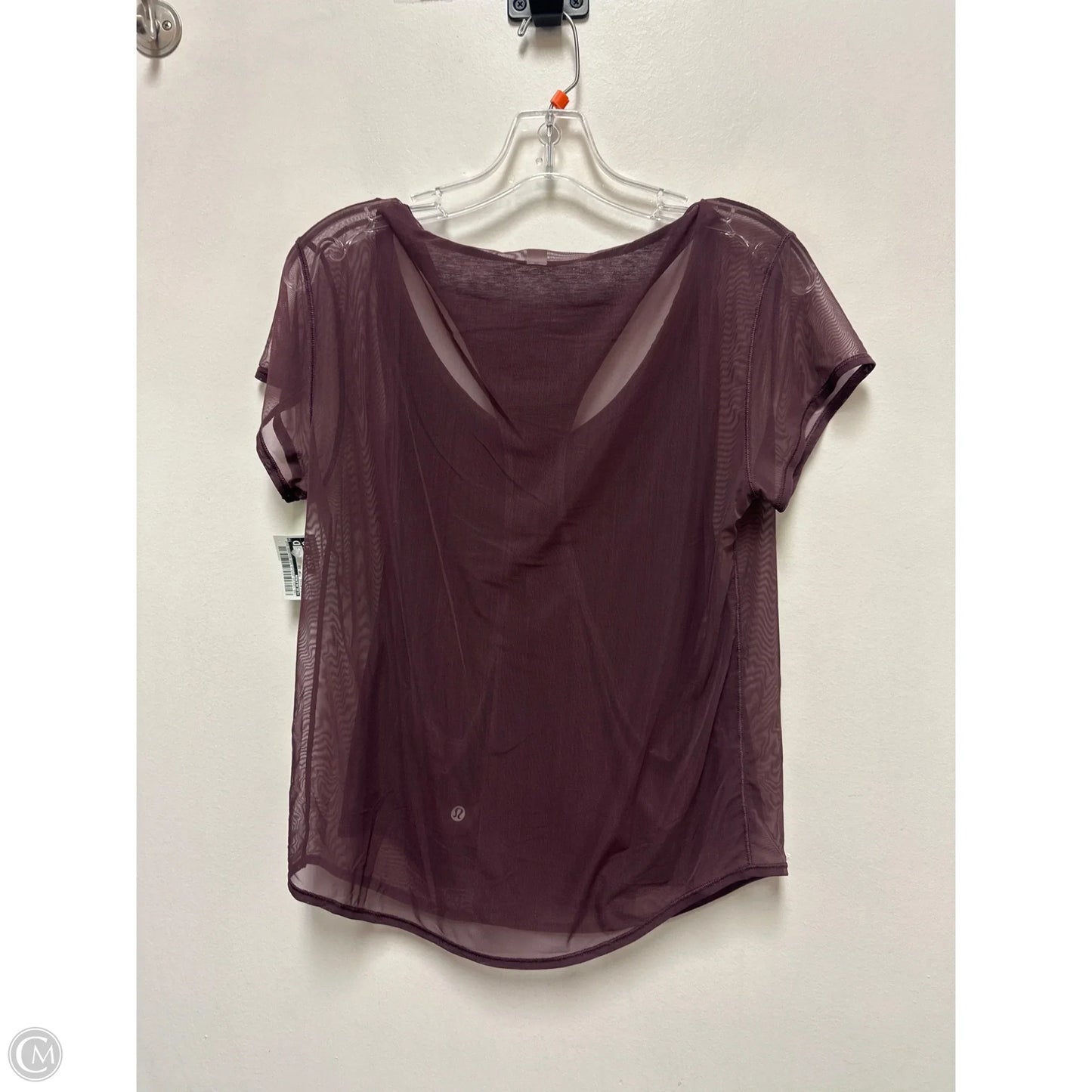 Athletic Top Short Sleeve By Lululemon In Maroon, Size: S