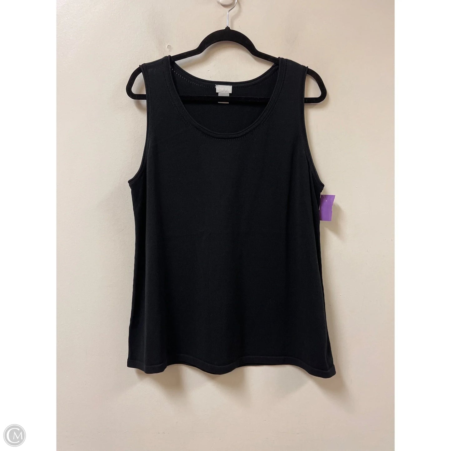 Top Sleeveless By Chicos In Black, Size: Xl