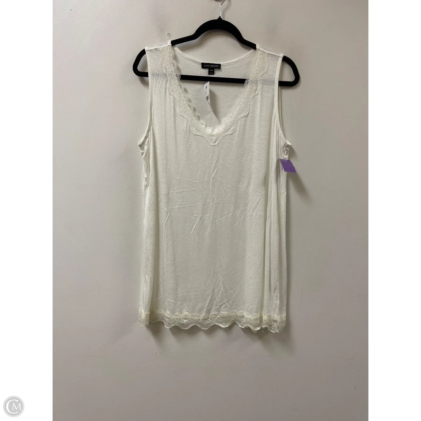 Top Sleeveless By Lane Bryant In Cream, Size: Xl