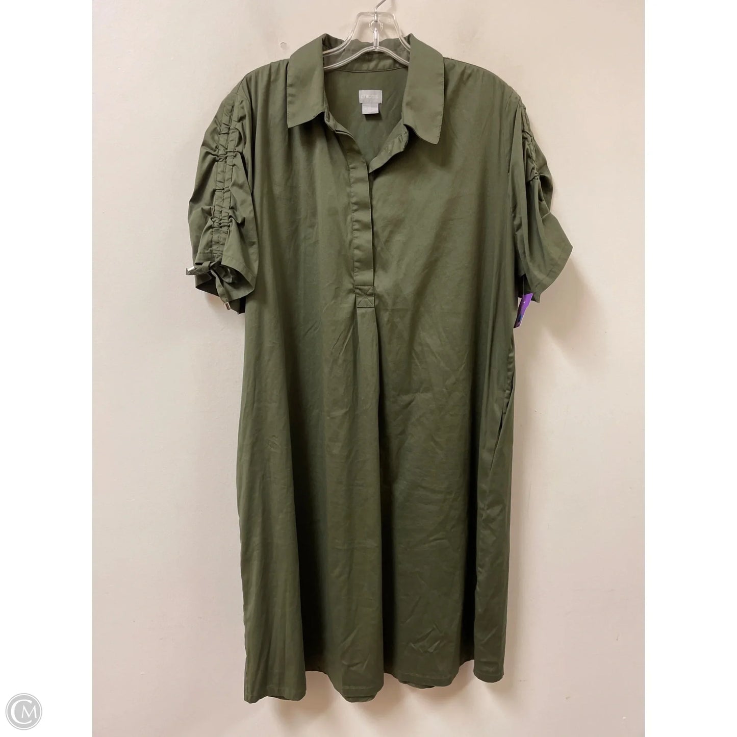 Dress Casual Midi By Chicos In Green, Size: Xl