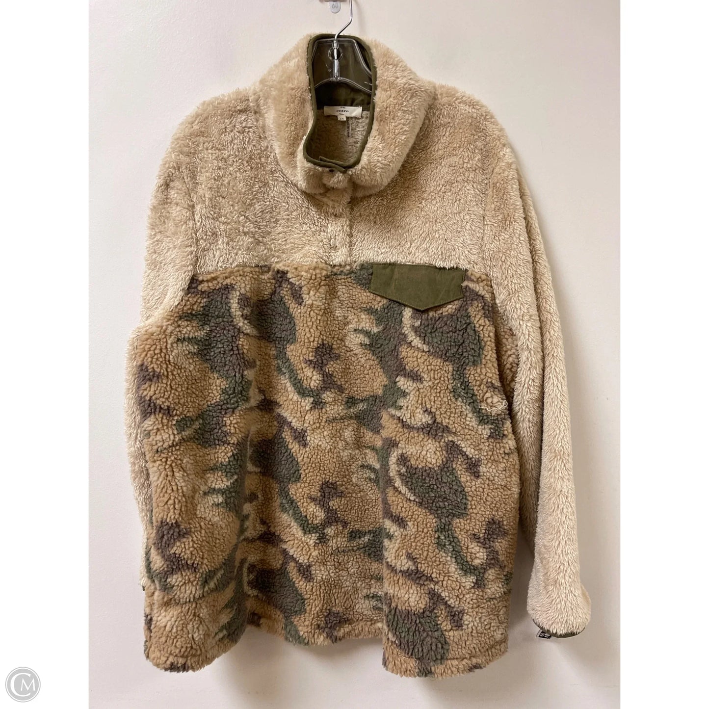 Jacket Faux Fur & Sherpa By Entro In Camouflage Print, Size: 2x