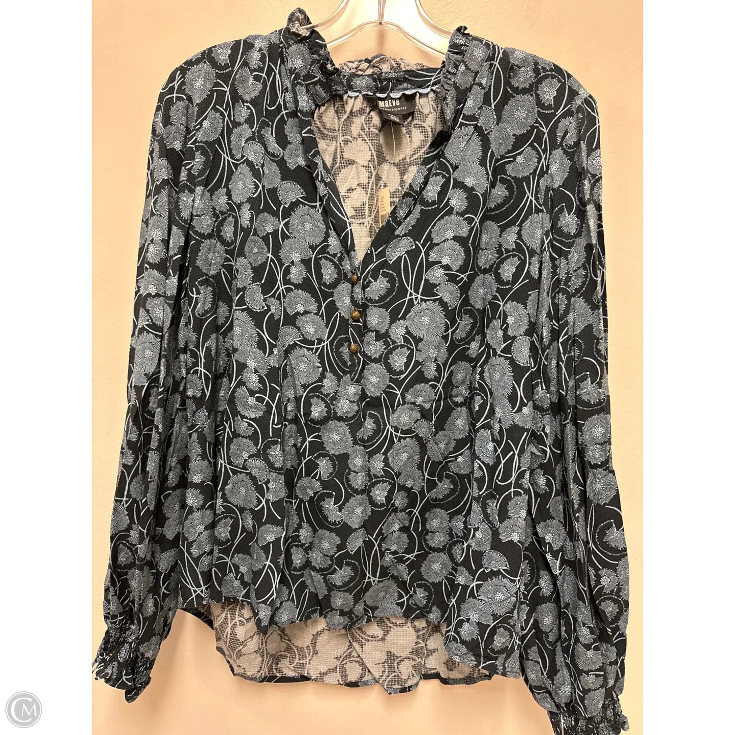 Blouse Long Sleeve By Maeve In Blue, Size: S