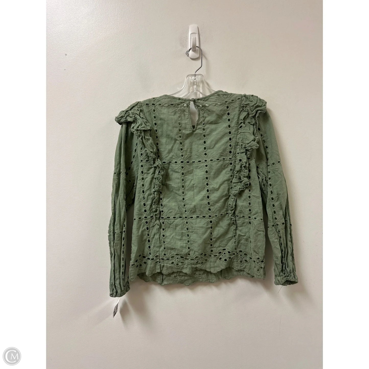 Top Long Sleeve By Flying Tomato In Green, Size: S