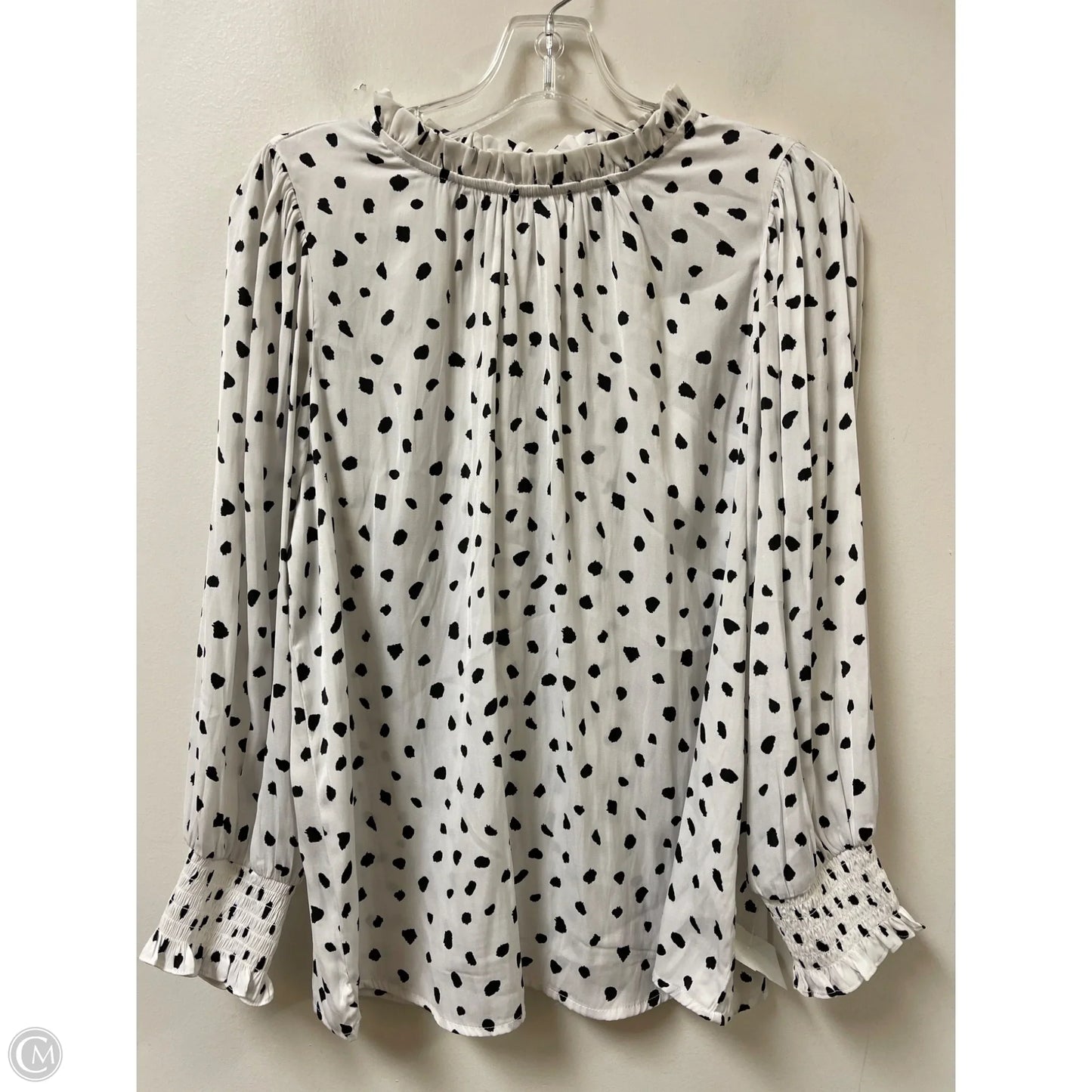 Top Long Sleeve By Maison Damelie In Polkadot Pattern, Size: L