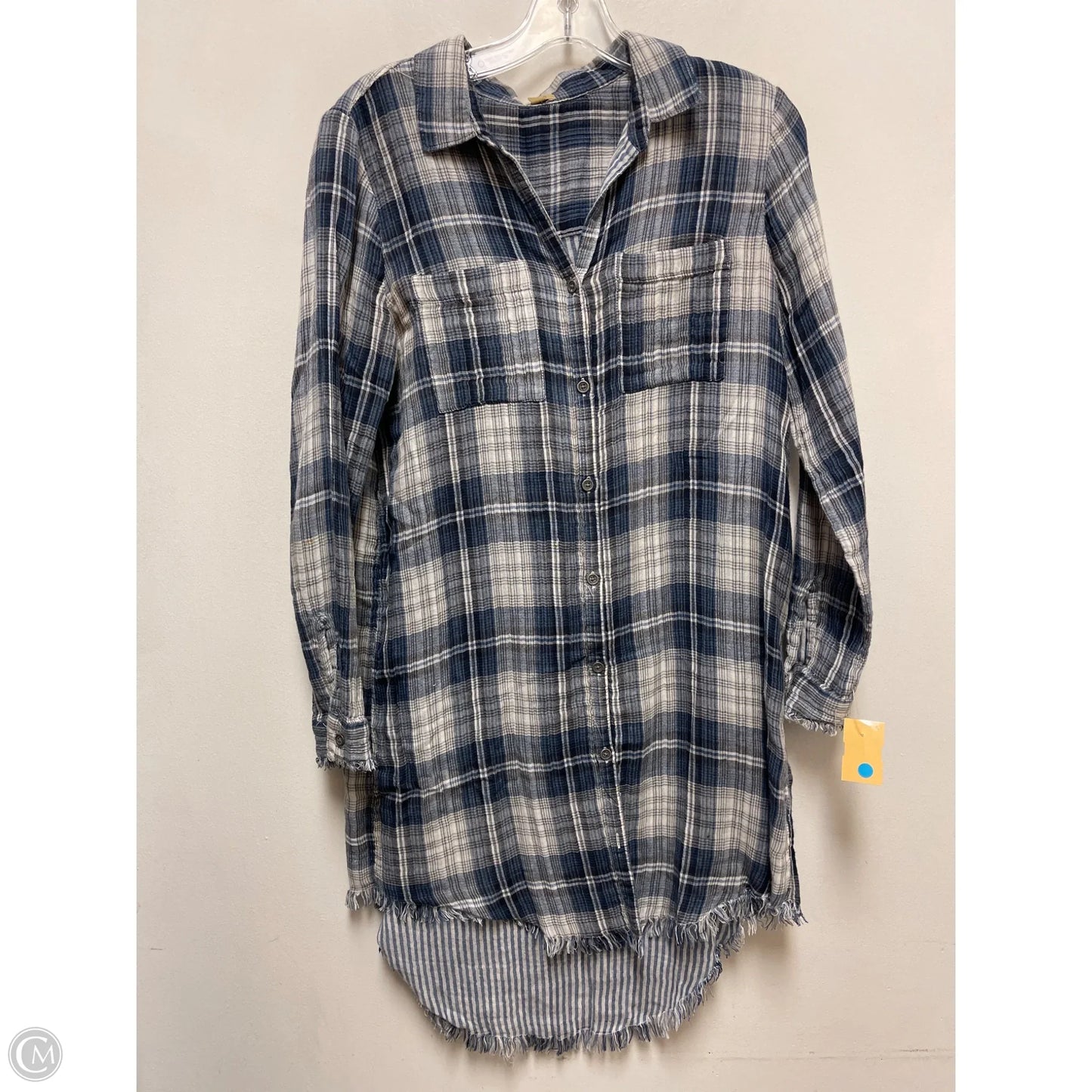 Tunic Long Sleeve By True Craft In Blue & White, Size: M