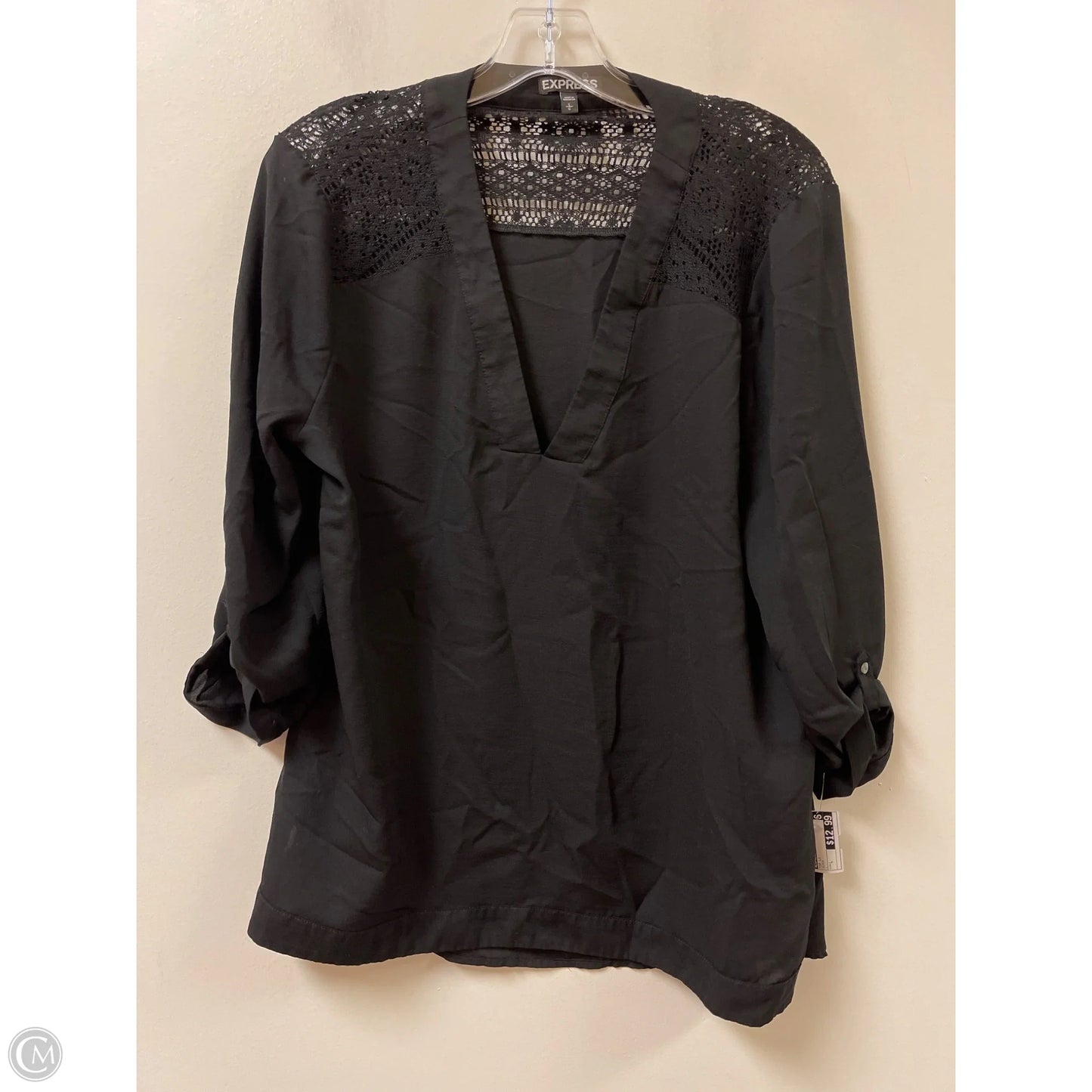 Top Long Sleeve By Express In Black, Size: L